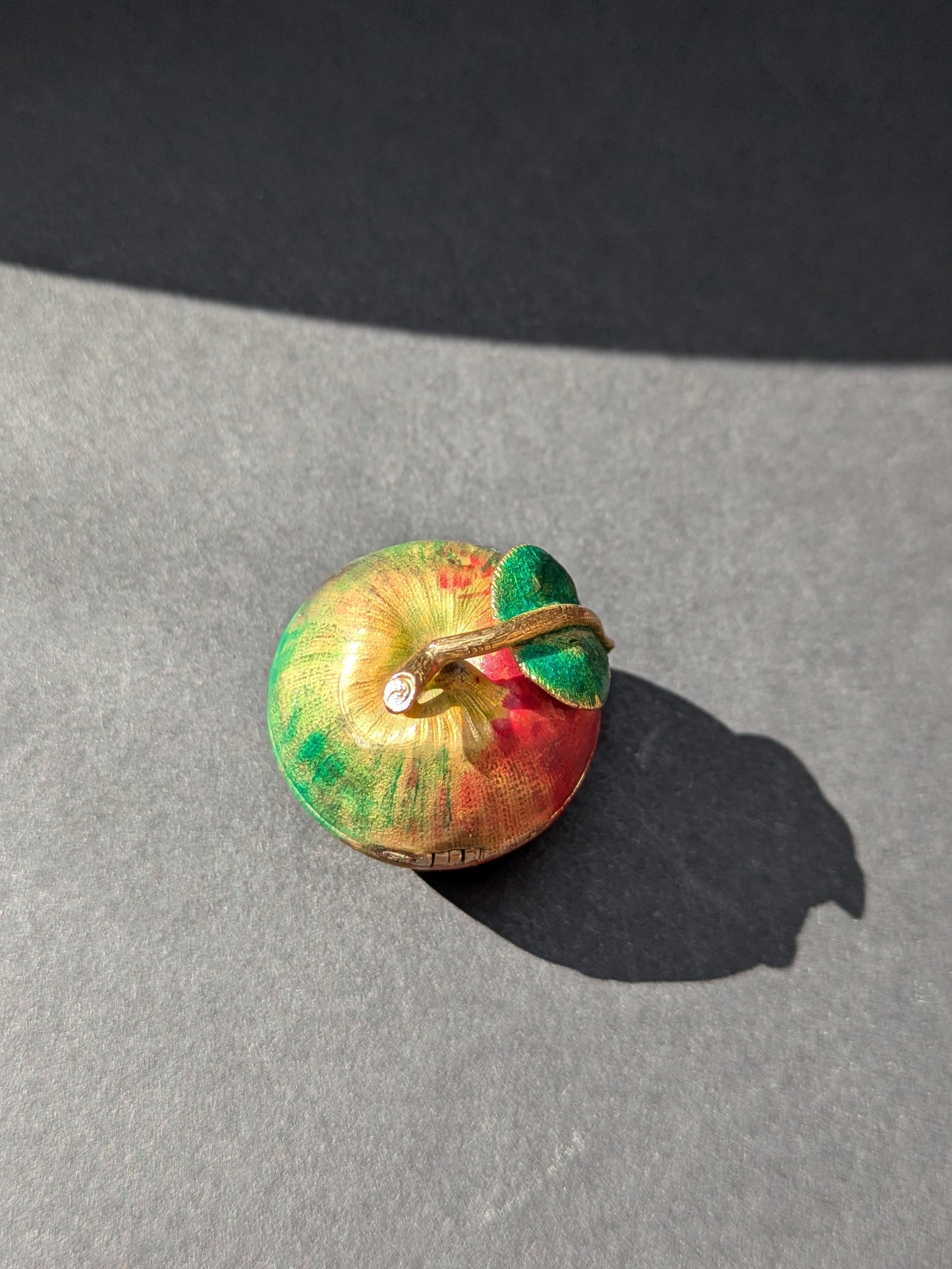 14kt Large Enameled Apple Shaped Pocket Watch