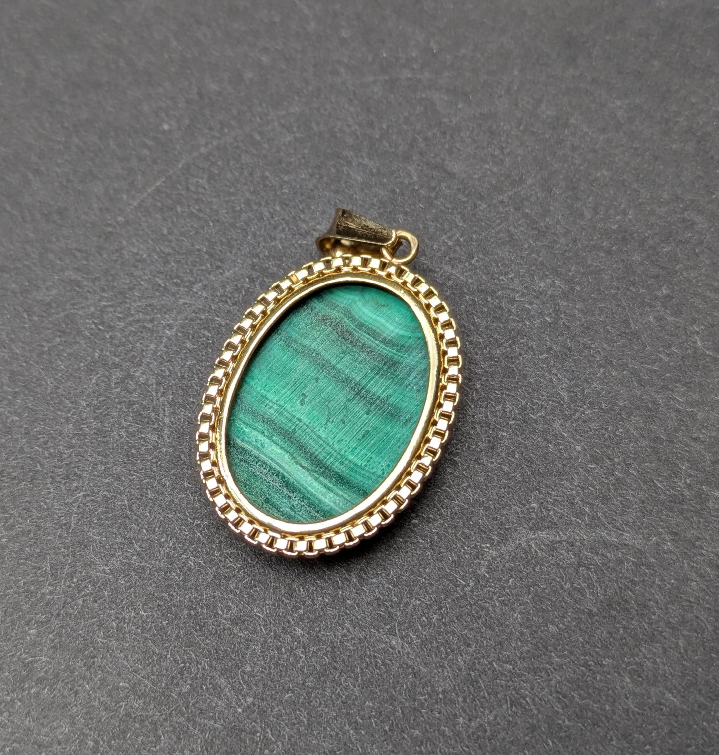 14k 1960's Malachite Pendant
