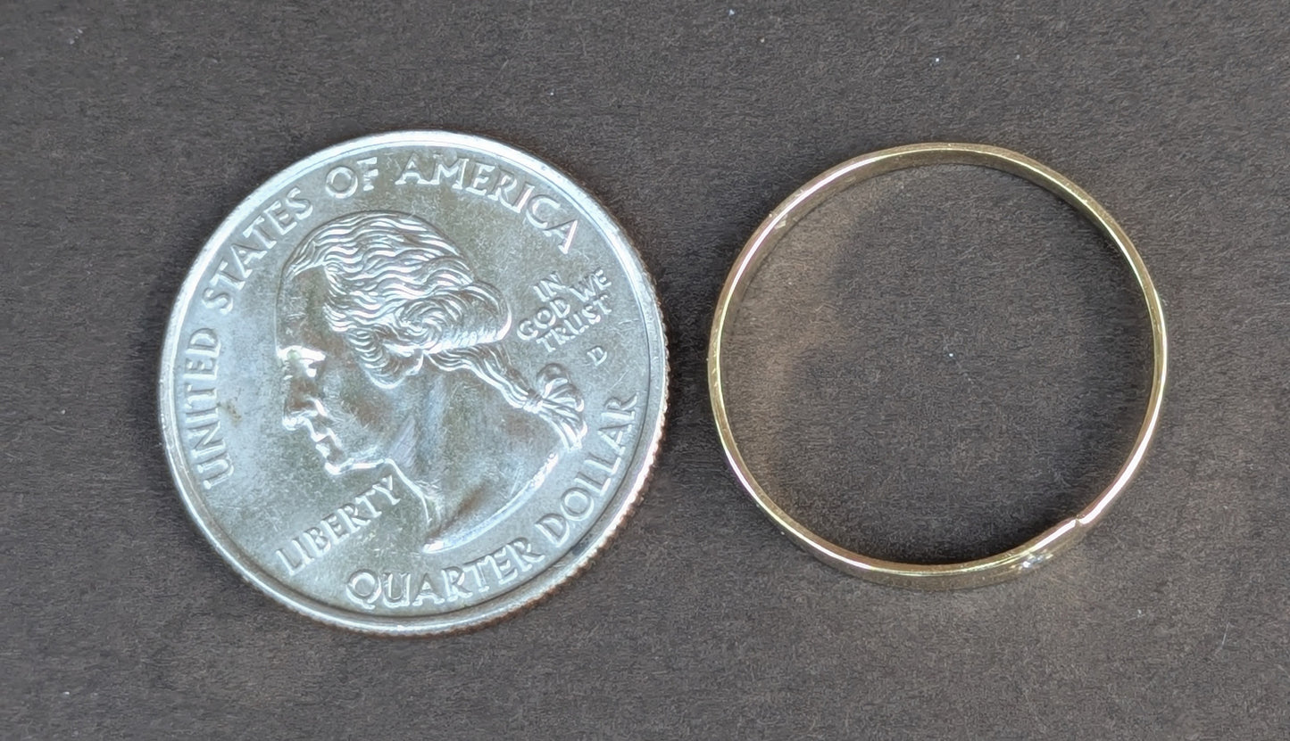 14kt Diamond Gold Band Converted from Vintage Collar Stay