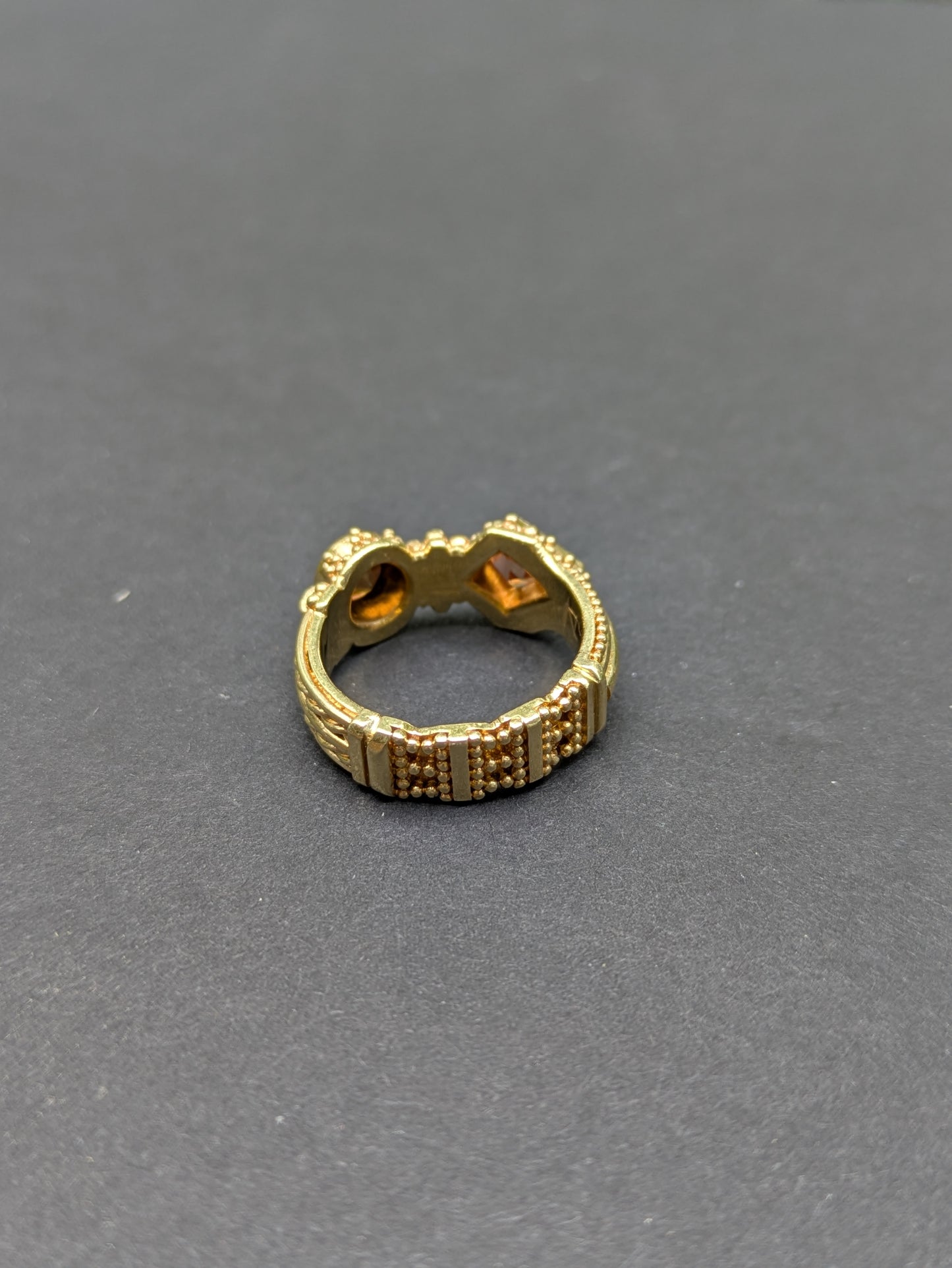 18kt Citrine and Quartz Ring
