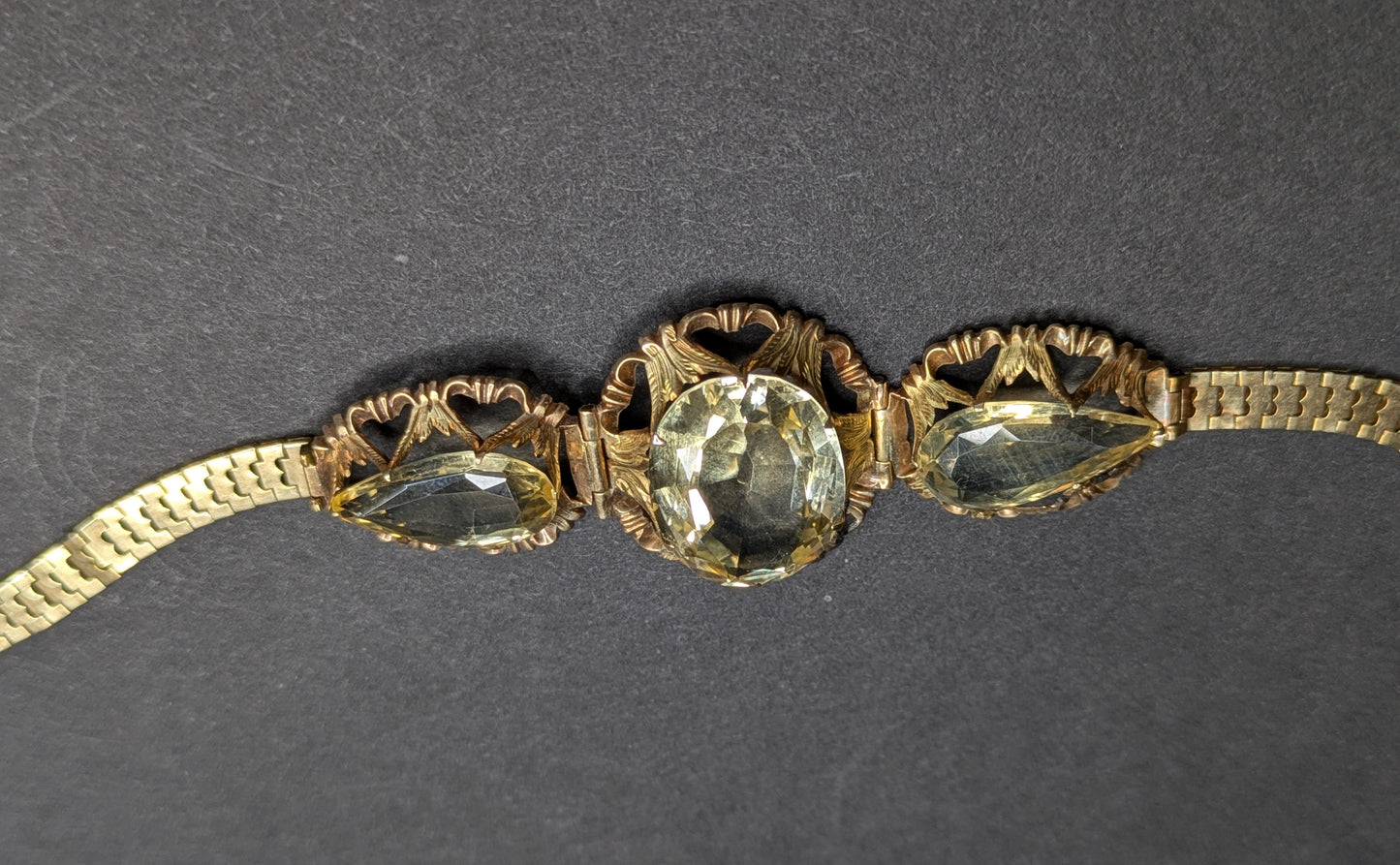 14kt Early 1900's Citrine Bracelet
