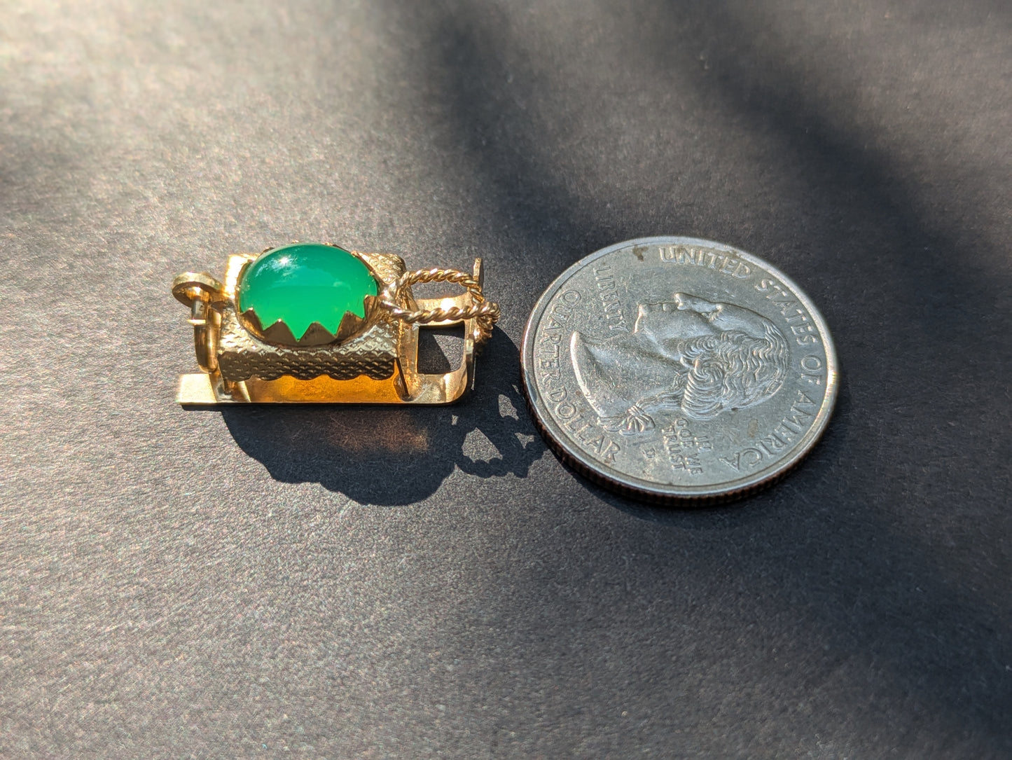 14kt Sled with Jade