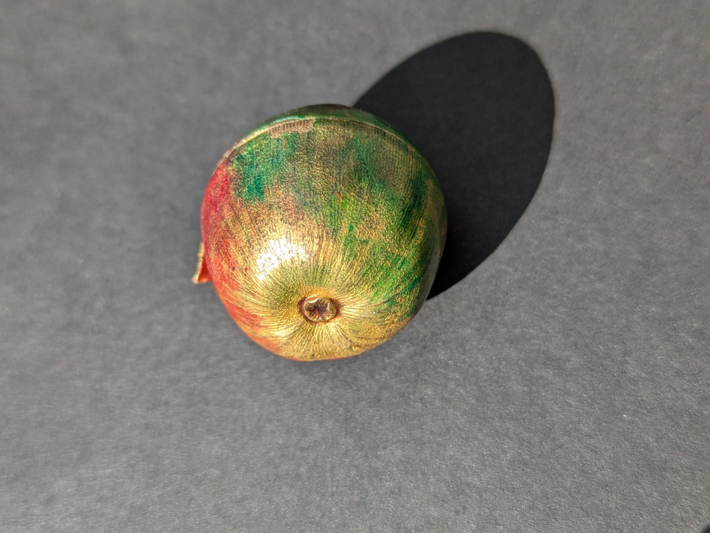 14kt Large Enameled Apple Shaped Pocket Watch