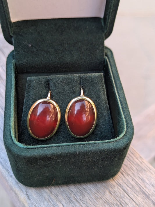 Shepard Hook Carnelian Earrings