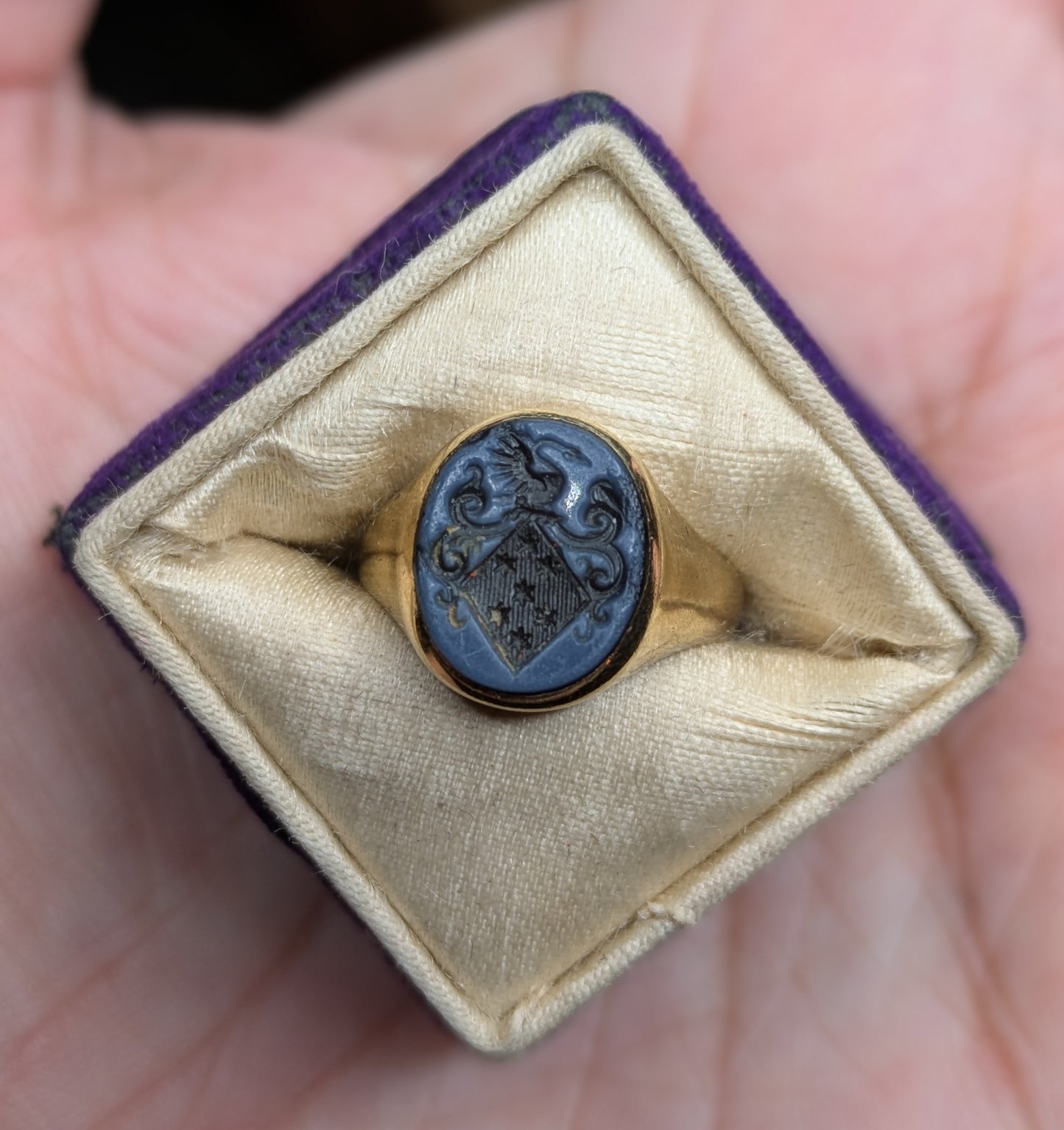 14k Slate Intaglio Dutch Signet Ring