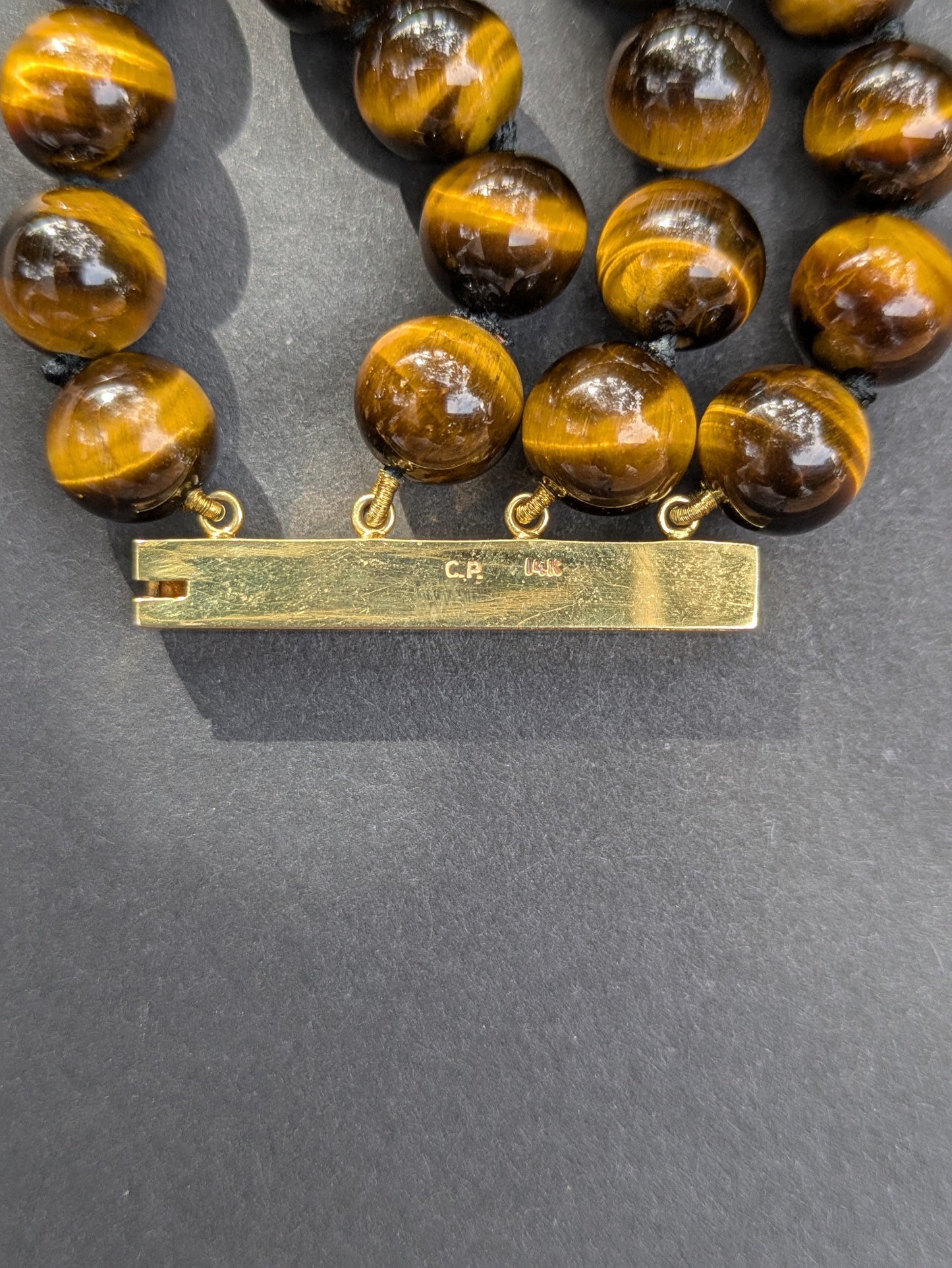 14k Tigereye Bracelet 1950's