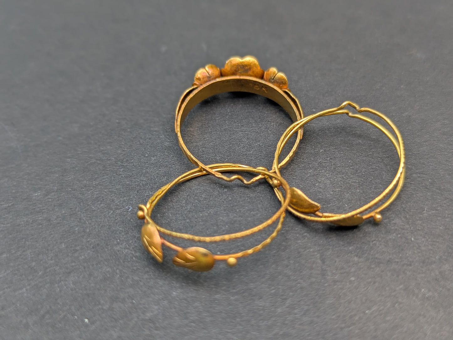 18kt Iberian Puzzle Ring with Coral Flowers