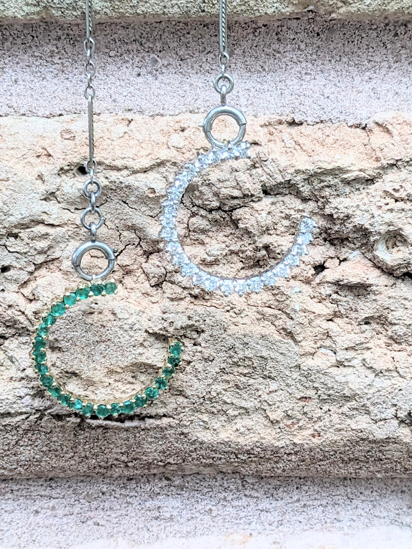 Large Diamond Crescent Pendant
