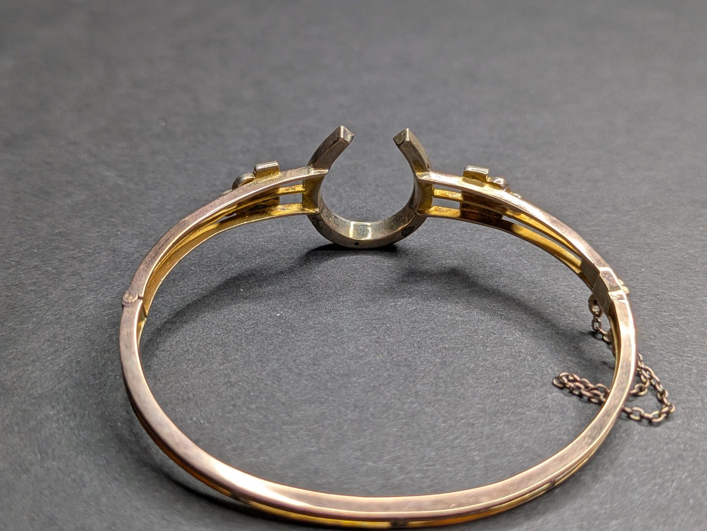 14kt Late 1800's Pearl Horseshoe Bracelet