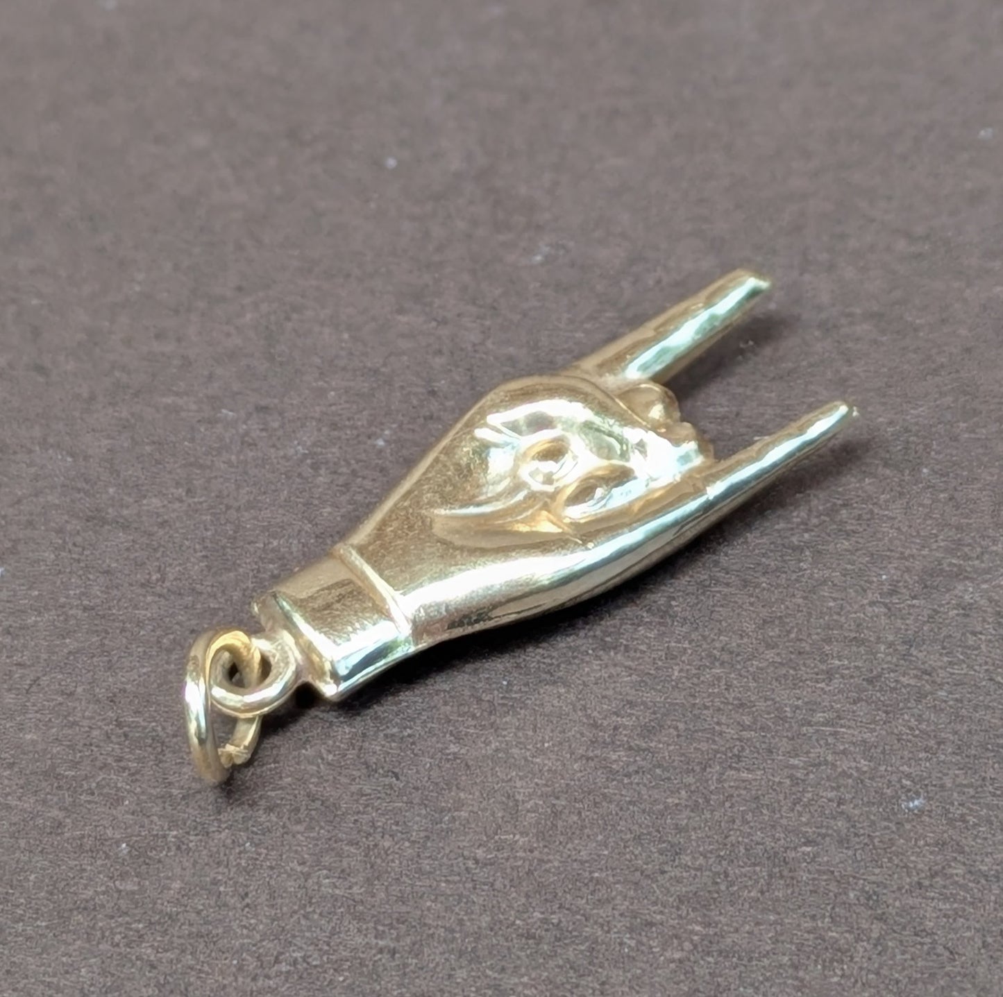 14k Charm of "I Love You" in ASL