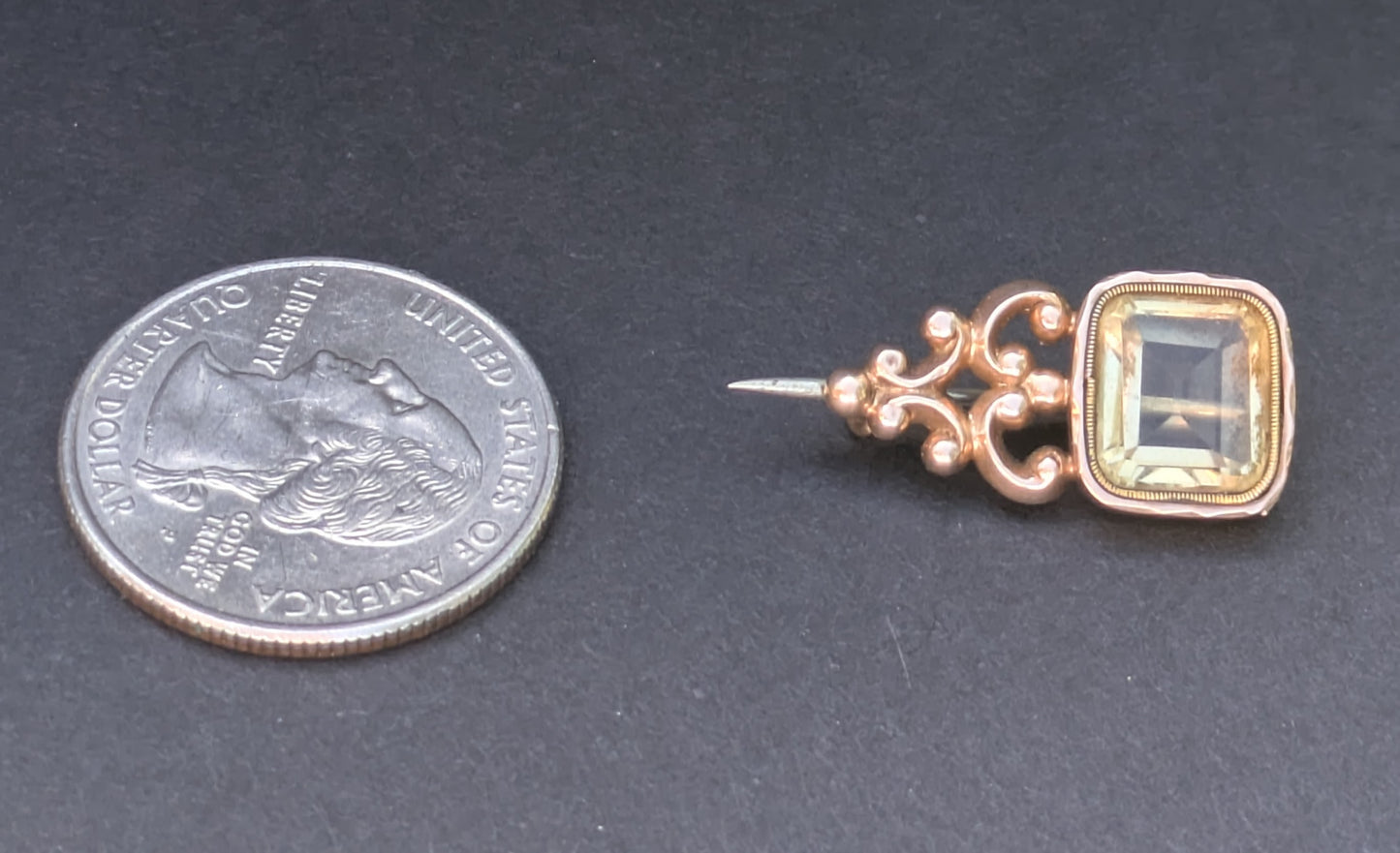 Vicorian Citrine Shotting Star Brooch