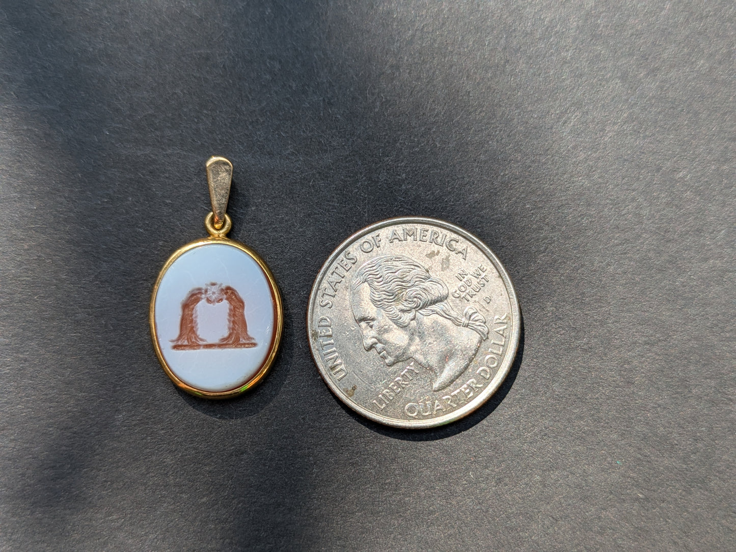 18kt English Carnelian Intaglio Pendant