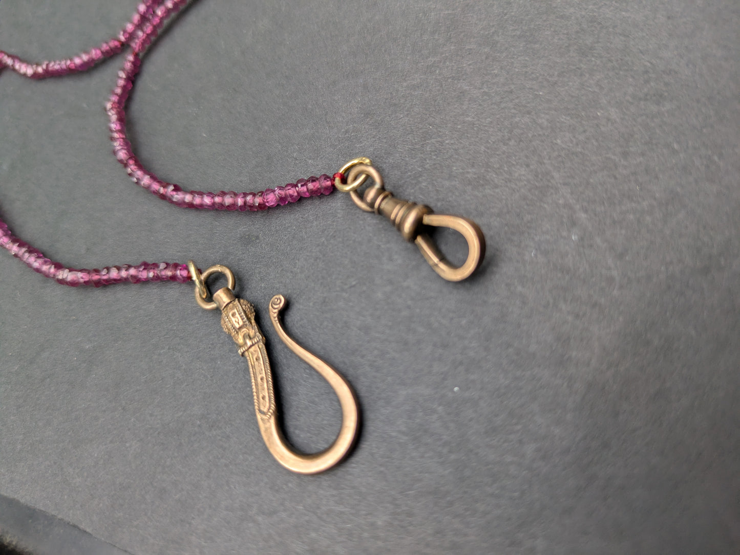 Ruby Dog Clip and Buckle Necklace