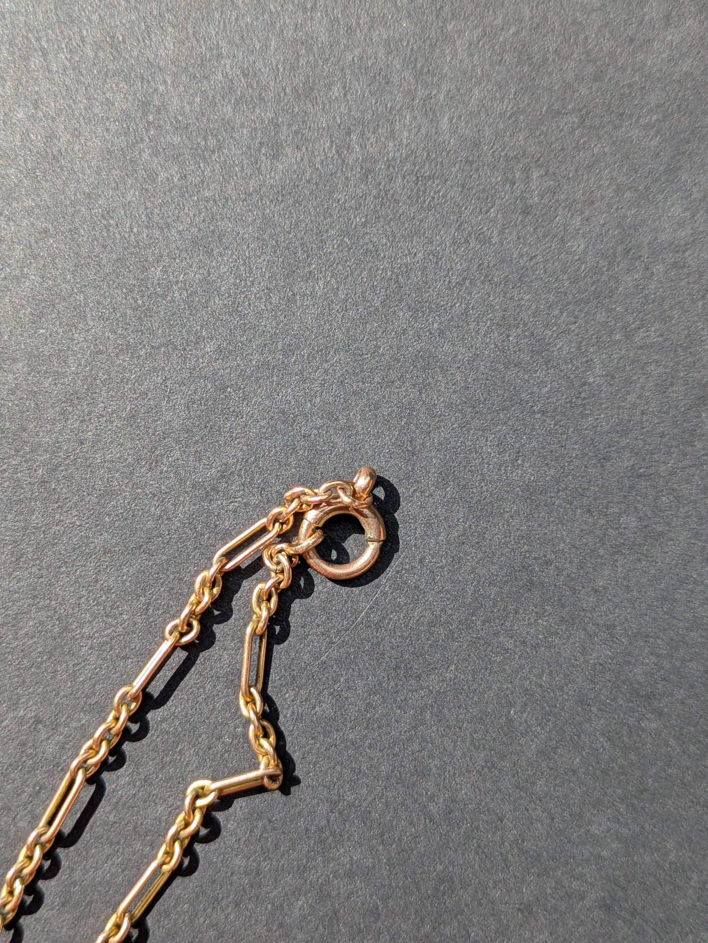 14kt Green Enamel Watch Chain