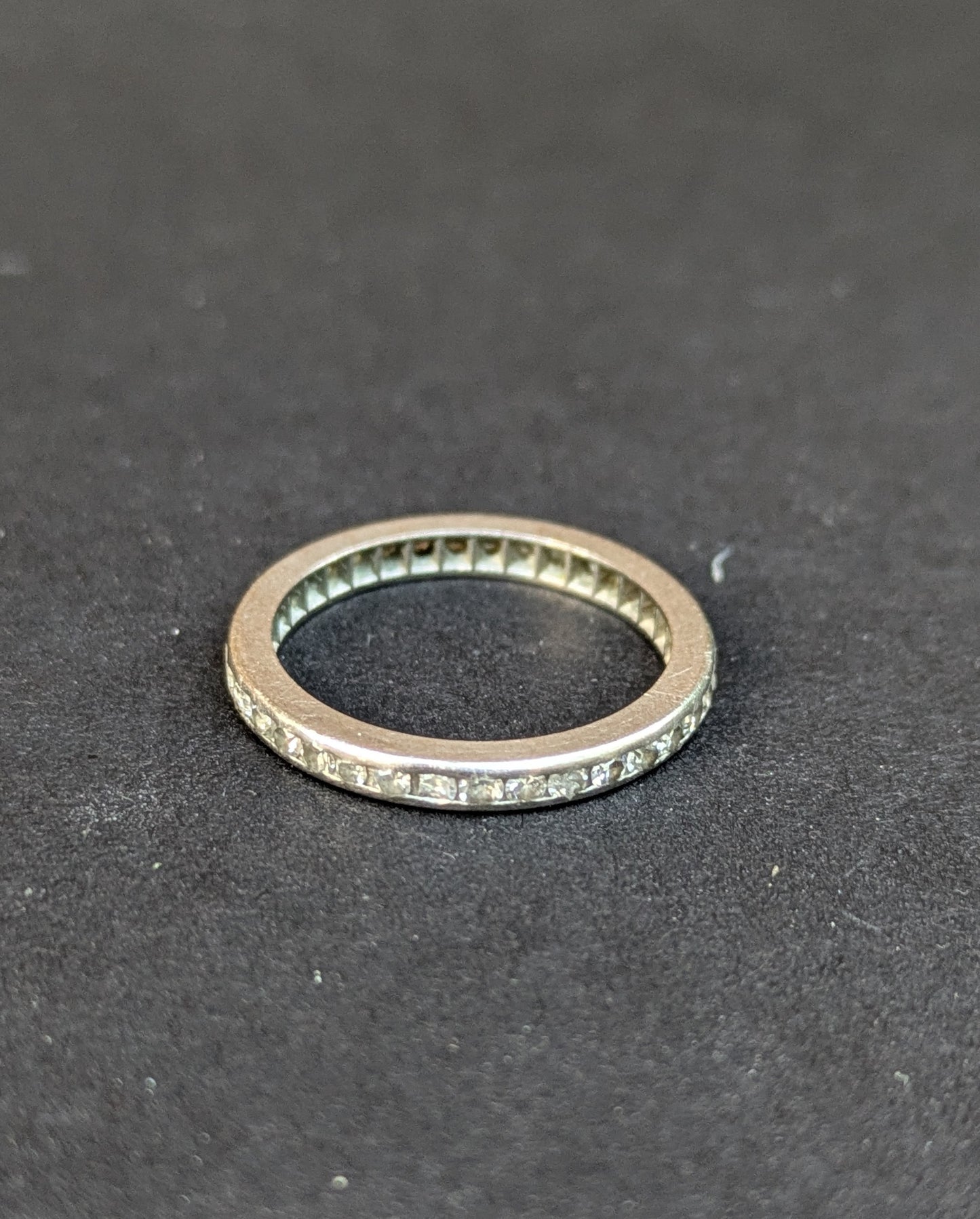 Platinum Channel Set Single Cut Diamond Band