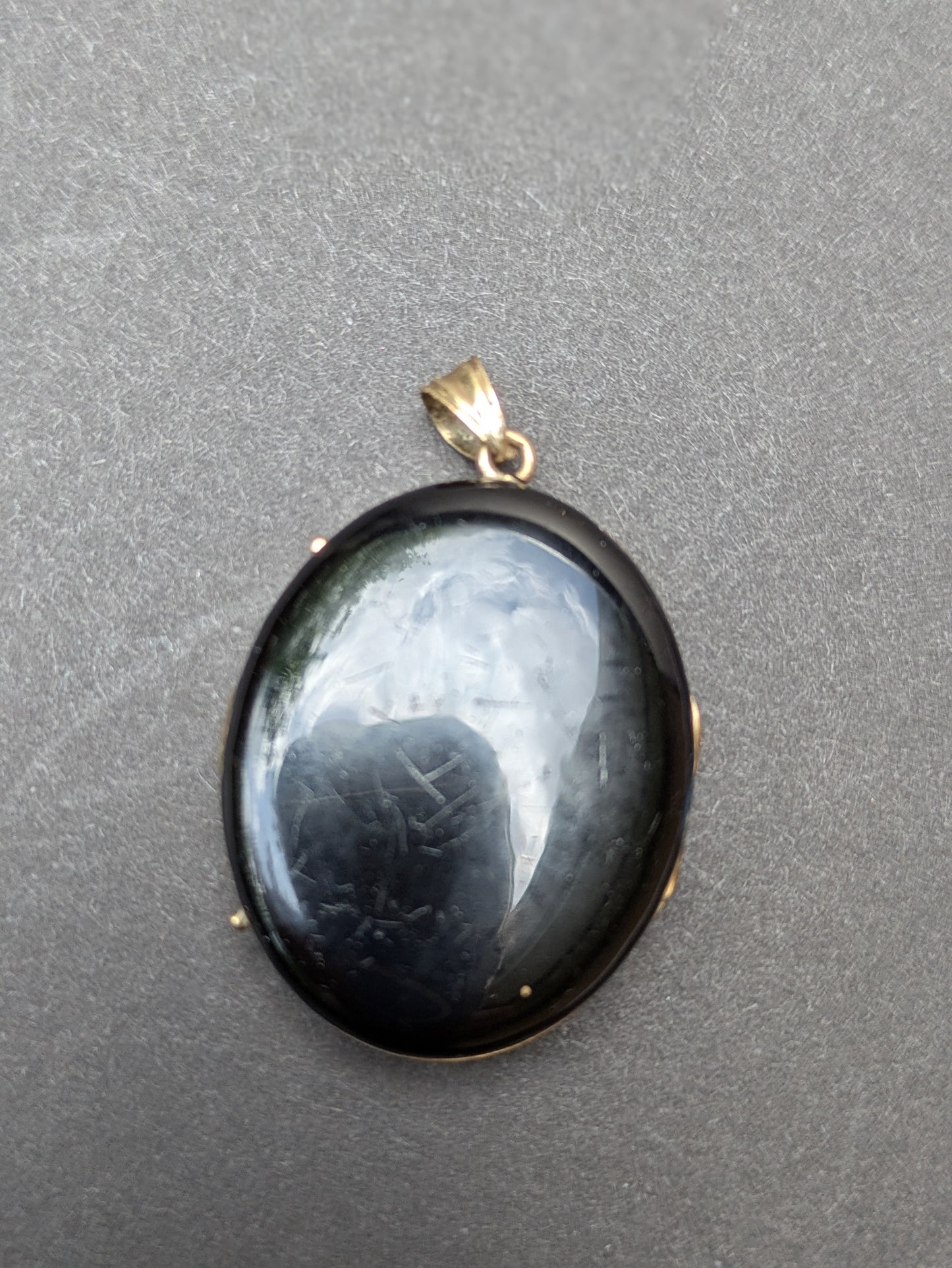 German 14k Late 1800's Black Enamel Cross Locket