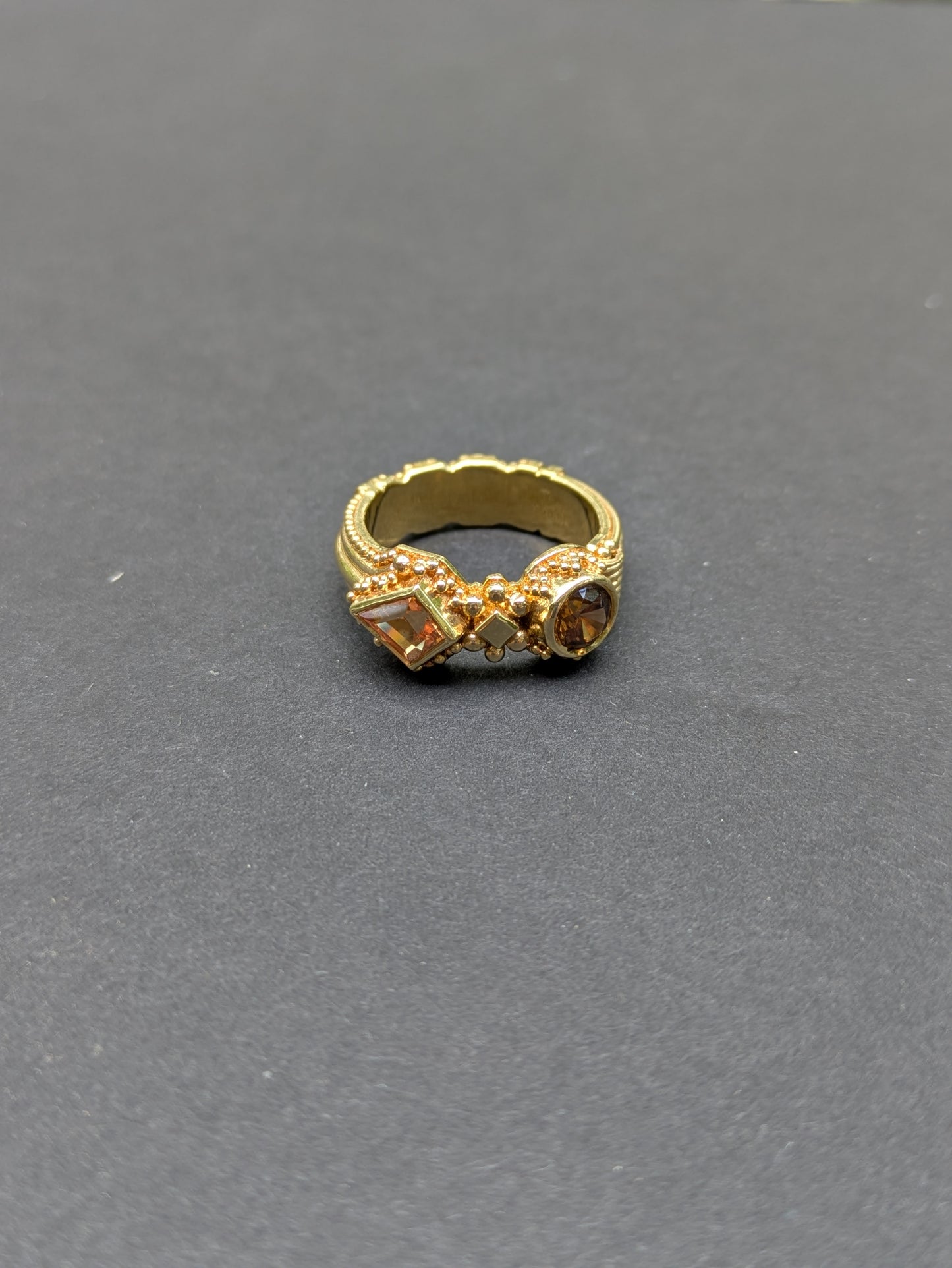 18kt Citrine and Quartz Ring