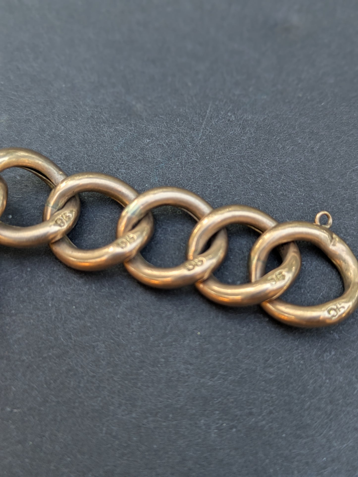 Wide Open 9k Curb Bracelet with Heart Locket