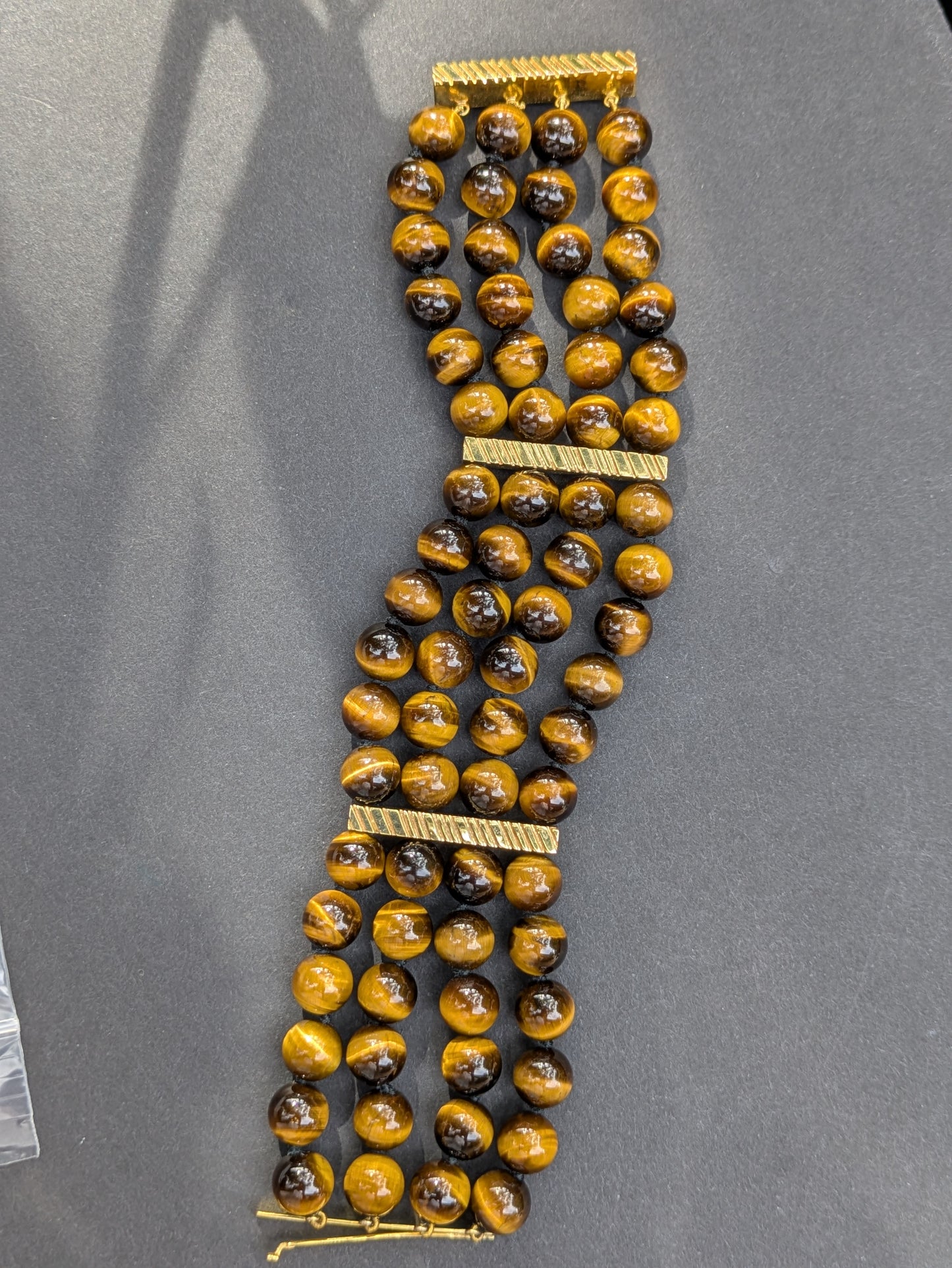 14k Tigereye Bracelet 1950's