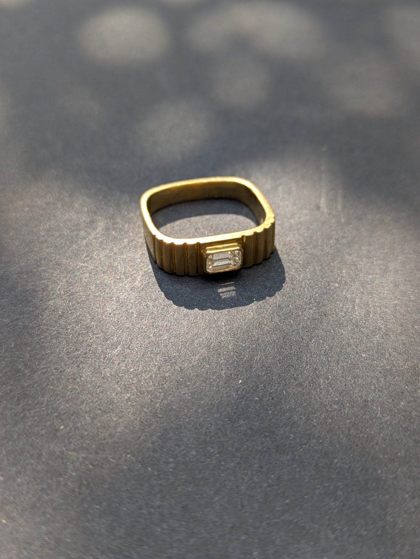 22kt Emerald Cut Diamond Ring