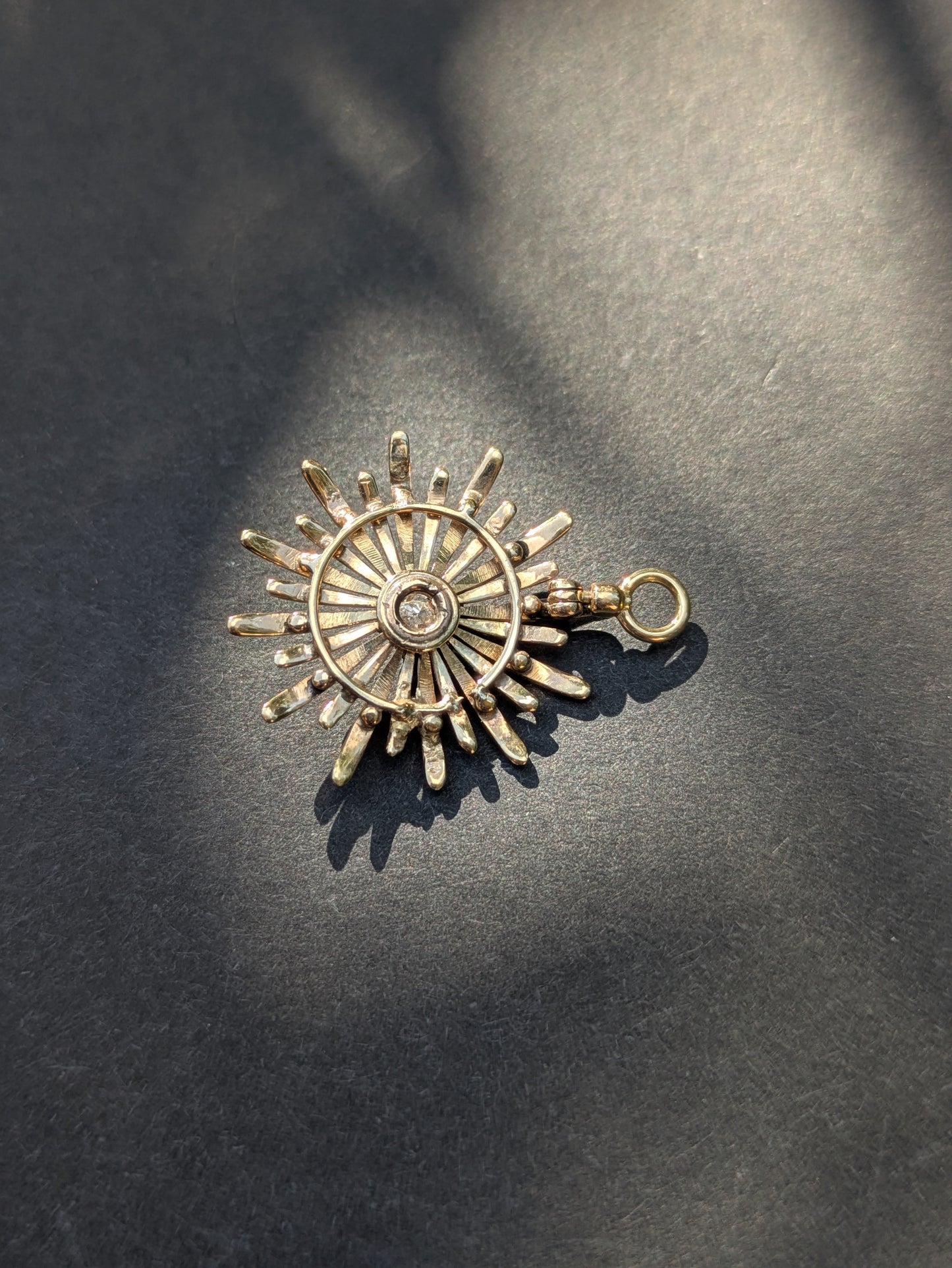 14kt Mine Cut Diamond Starburst Pendant