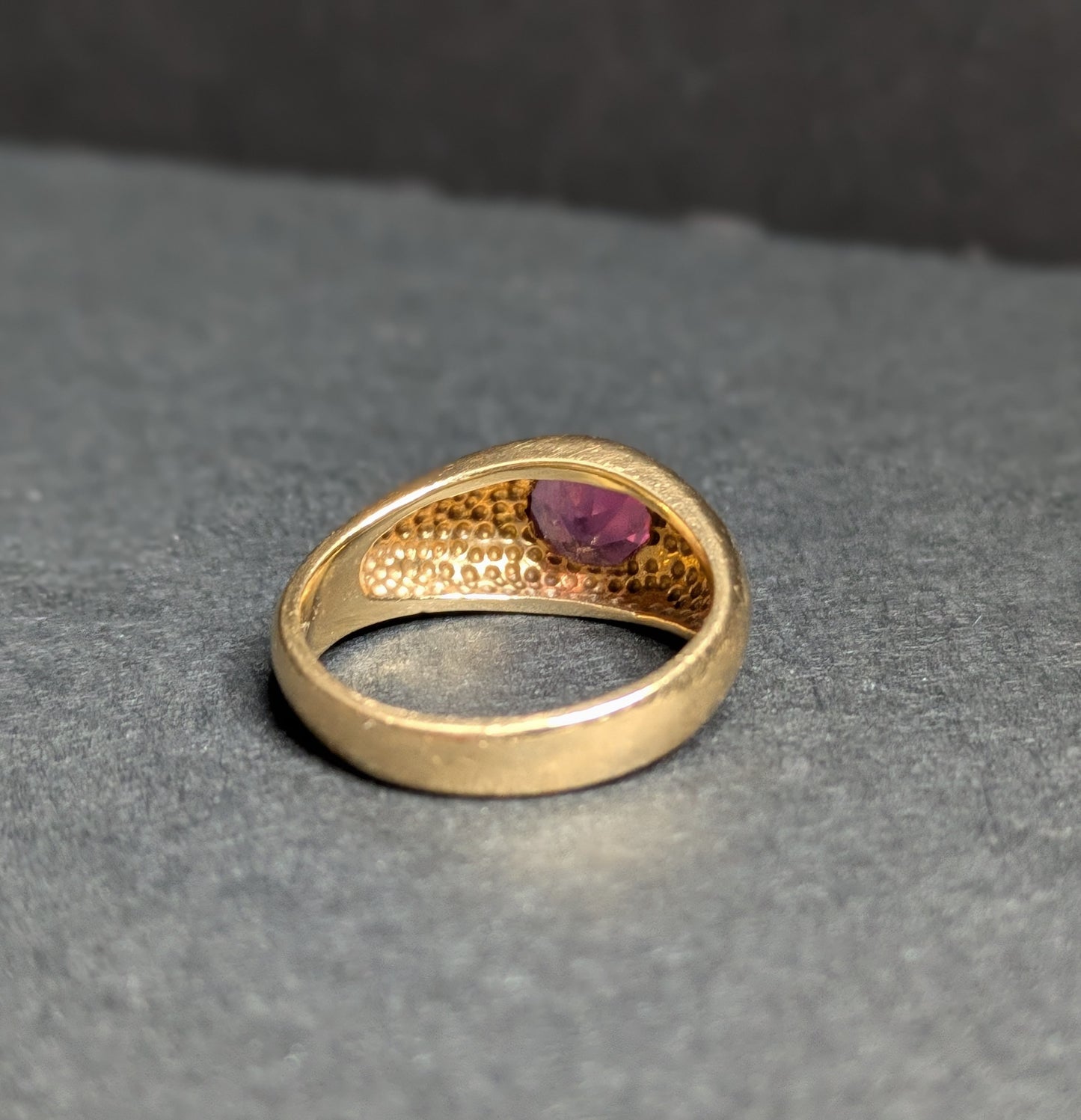 14k Flush Set Pink Tourmaline Ring