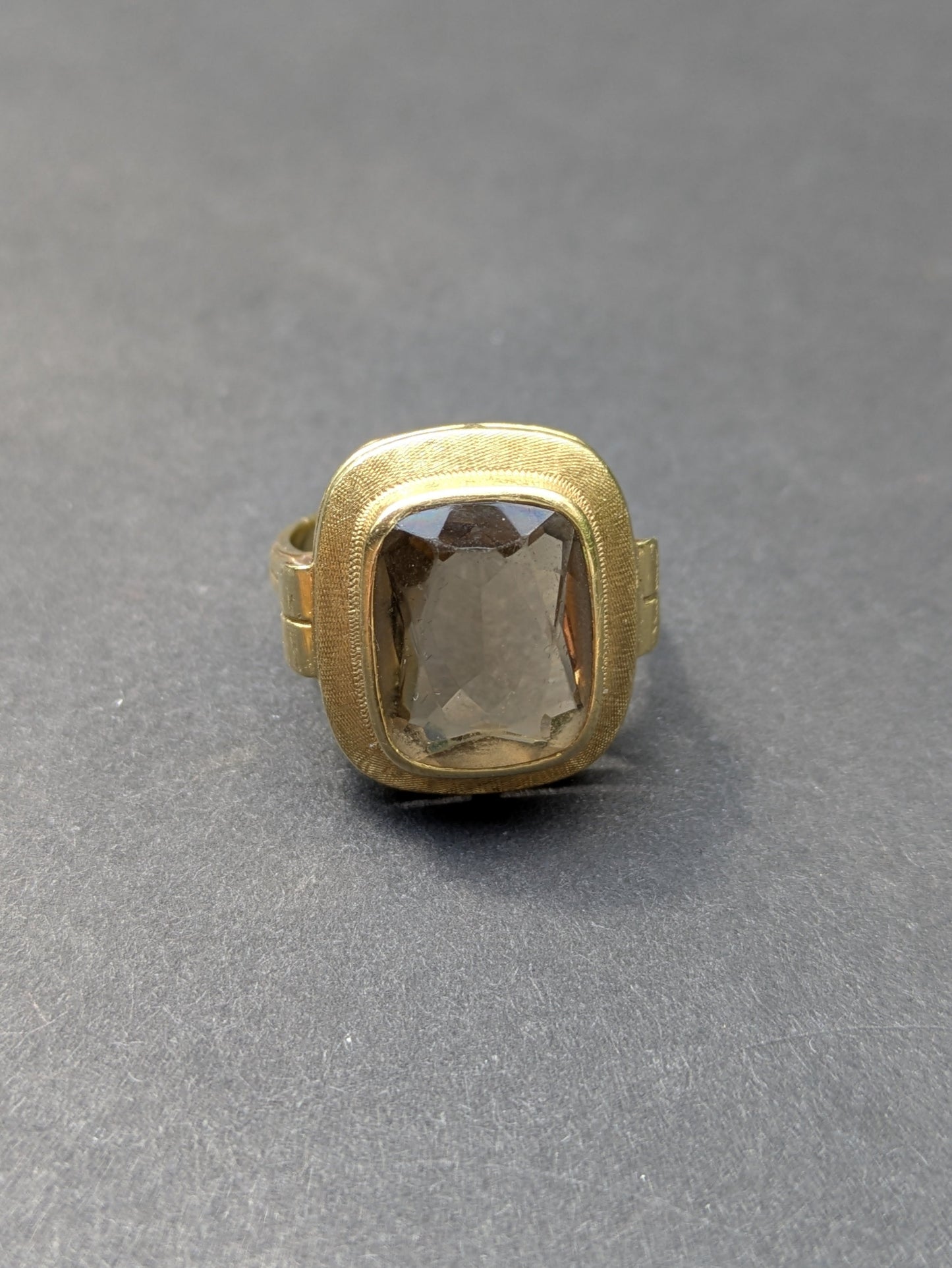 Large 14kt Elongated Cushion Cut Citrine Ring