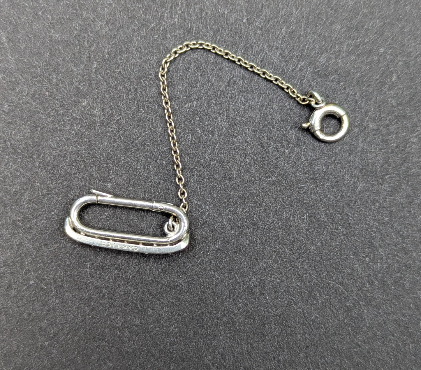 Platinum Art Deco Cartier Charm Holder/Clasp with Diamonds