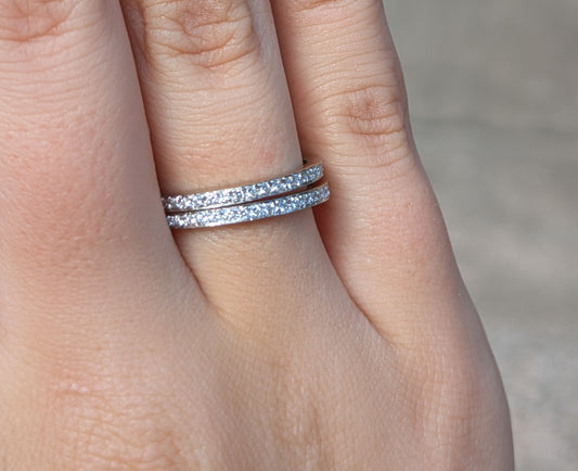 18k White Gold Pair of Diamond Eternity Bands