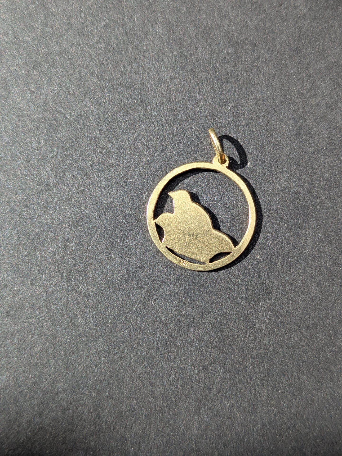 18kt Enamel Baby Chick in Basket Disk Charm