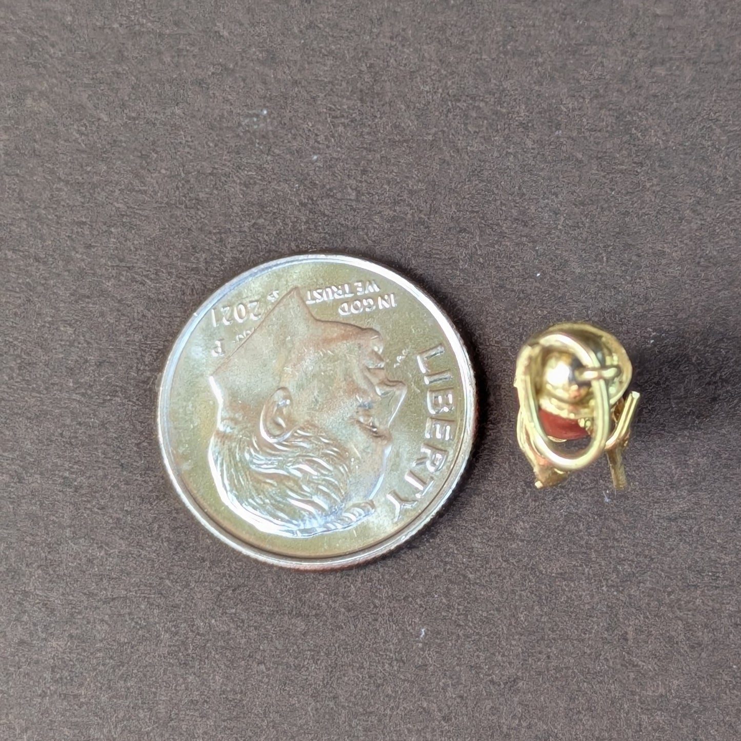 18kt Pearl and Coral Violin Player Charm 1920's