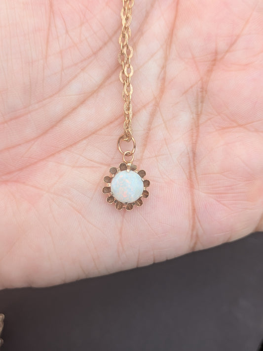 14k Rose Gold Opal Necklace