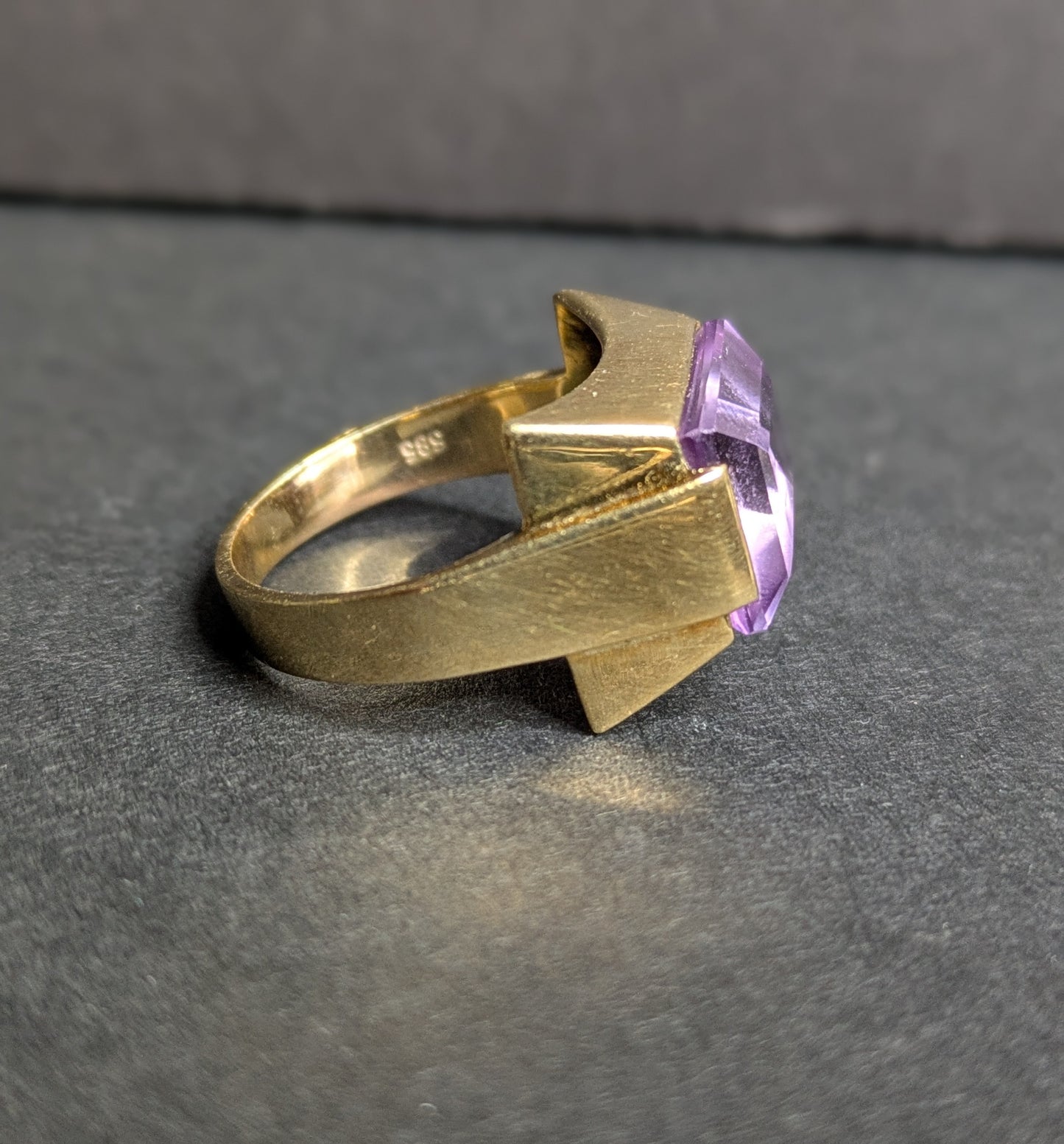 14k Amethyst Art Deco German Ring