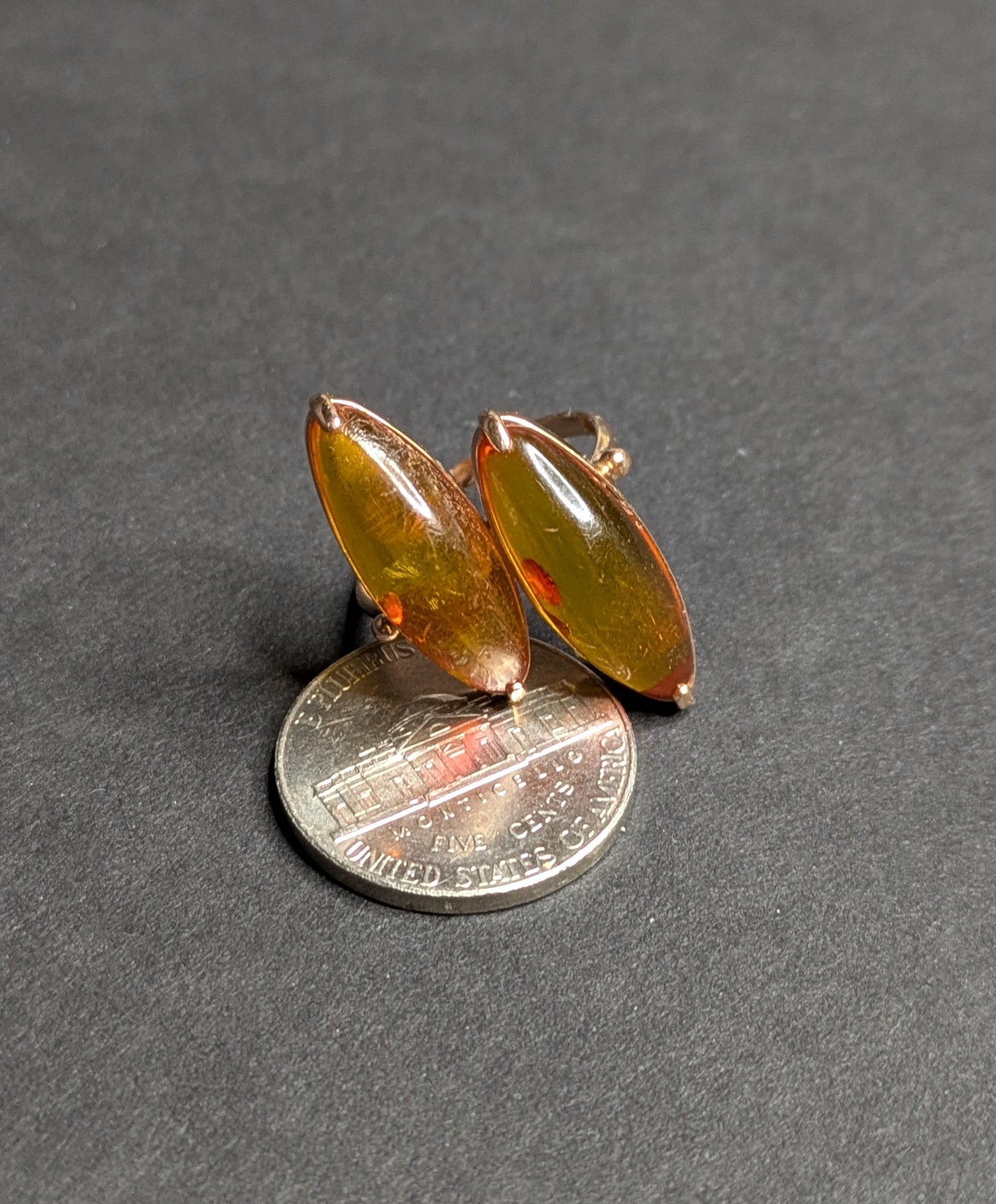 Amber 14k Ring Conversion from Brooch