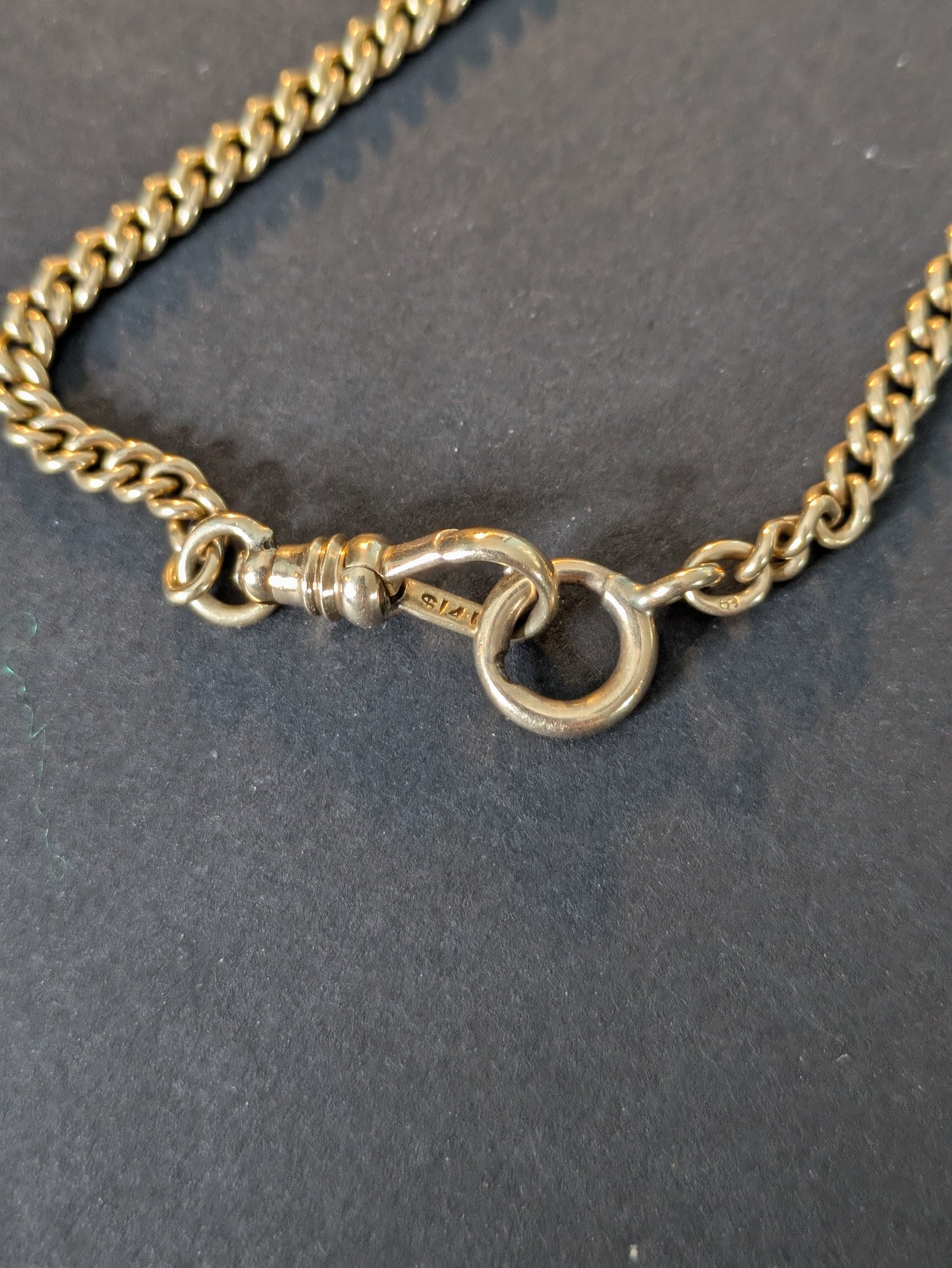 14kt Solid Flat Curb Watch Chain