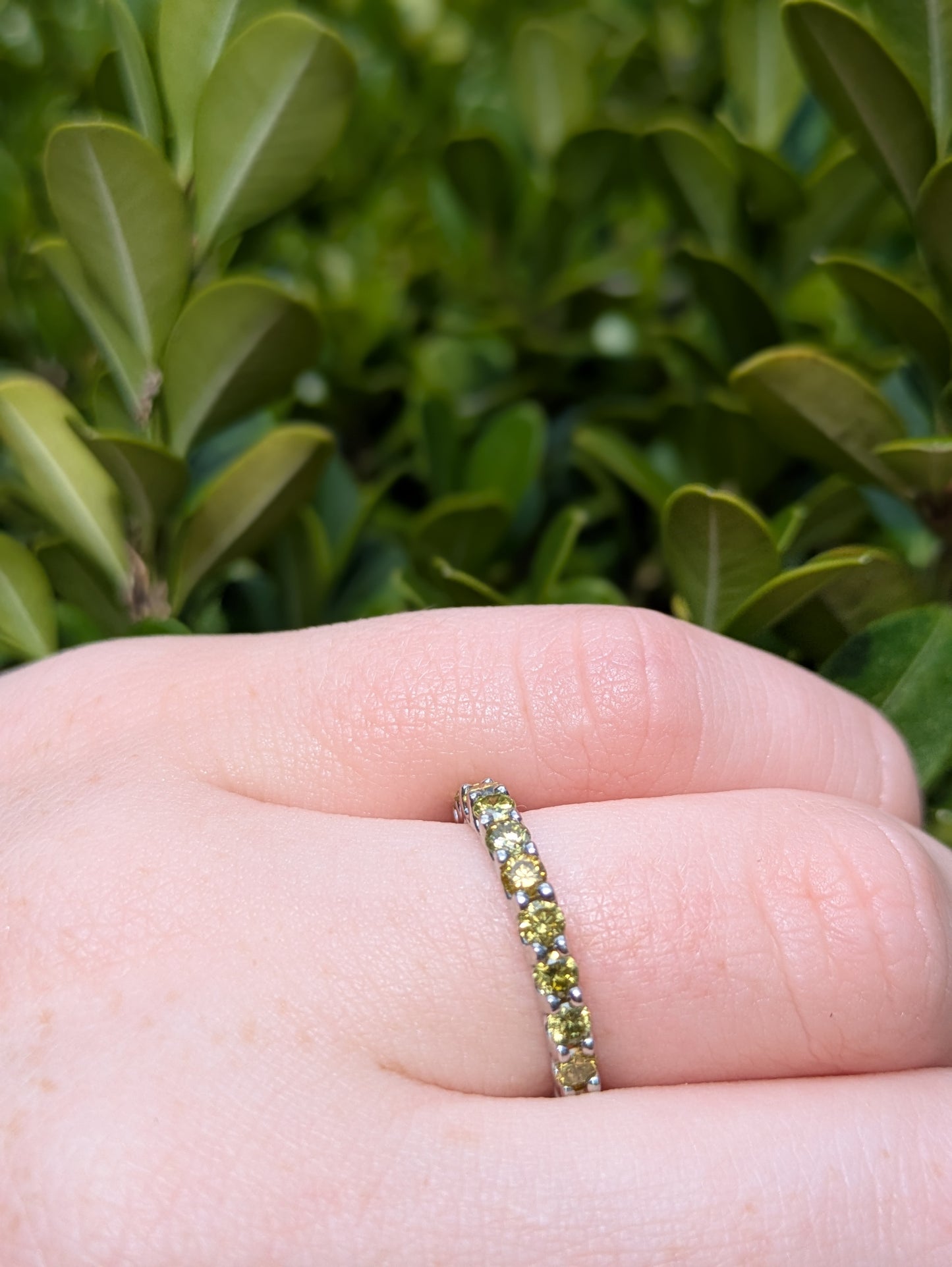 14kt White Gold - Yellow Diamond Eternity Band