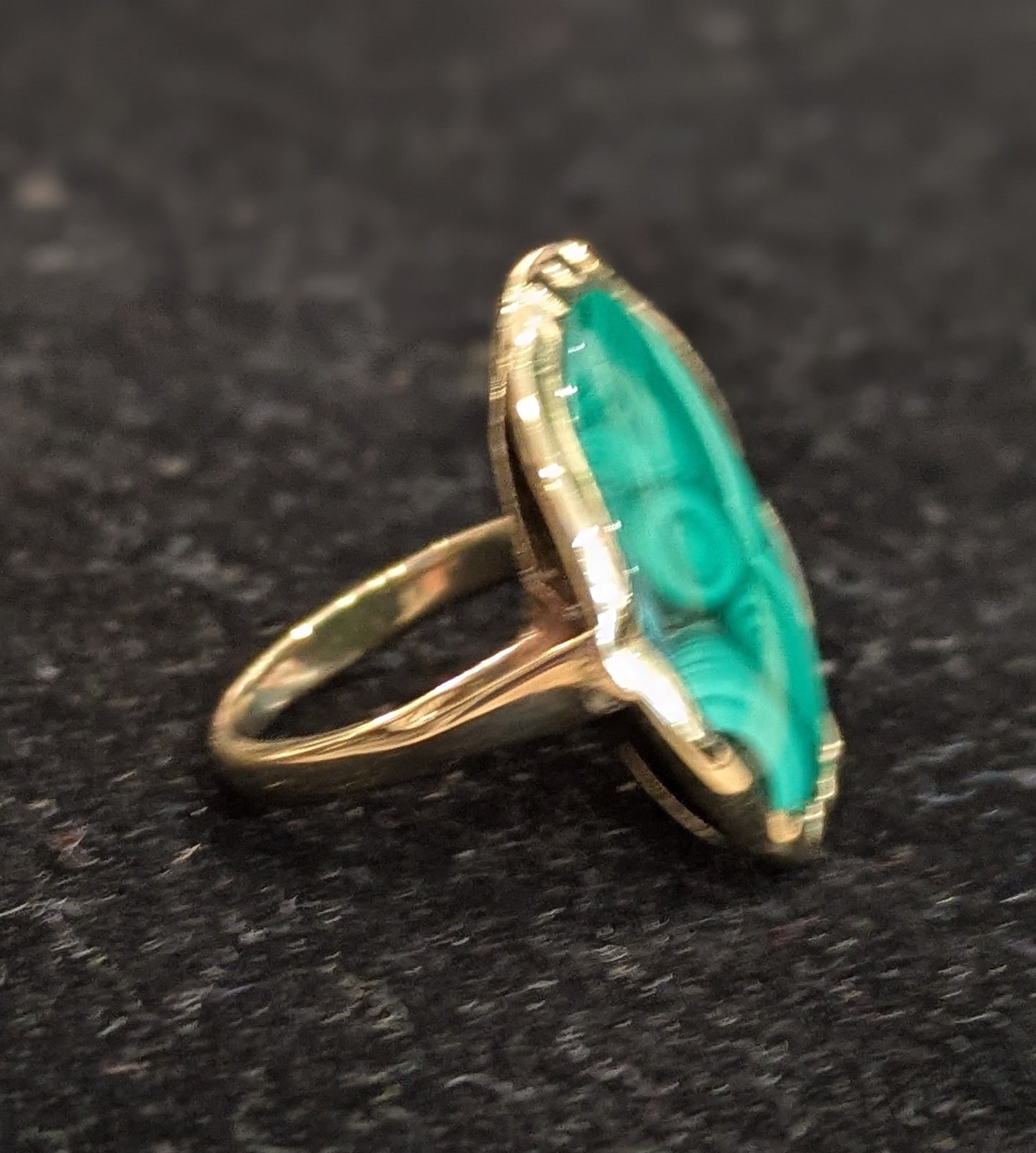 Malachite and 14kt Ring