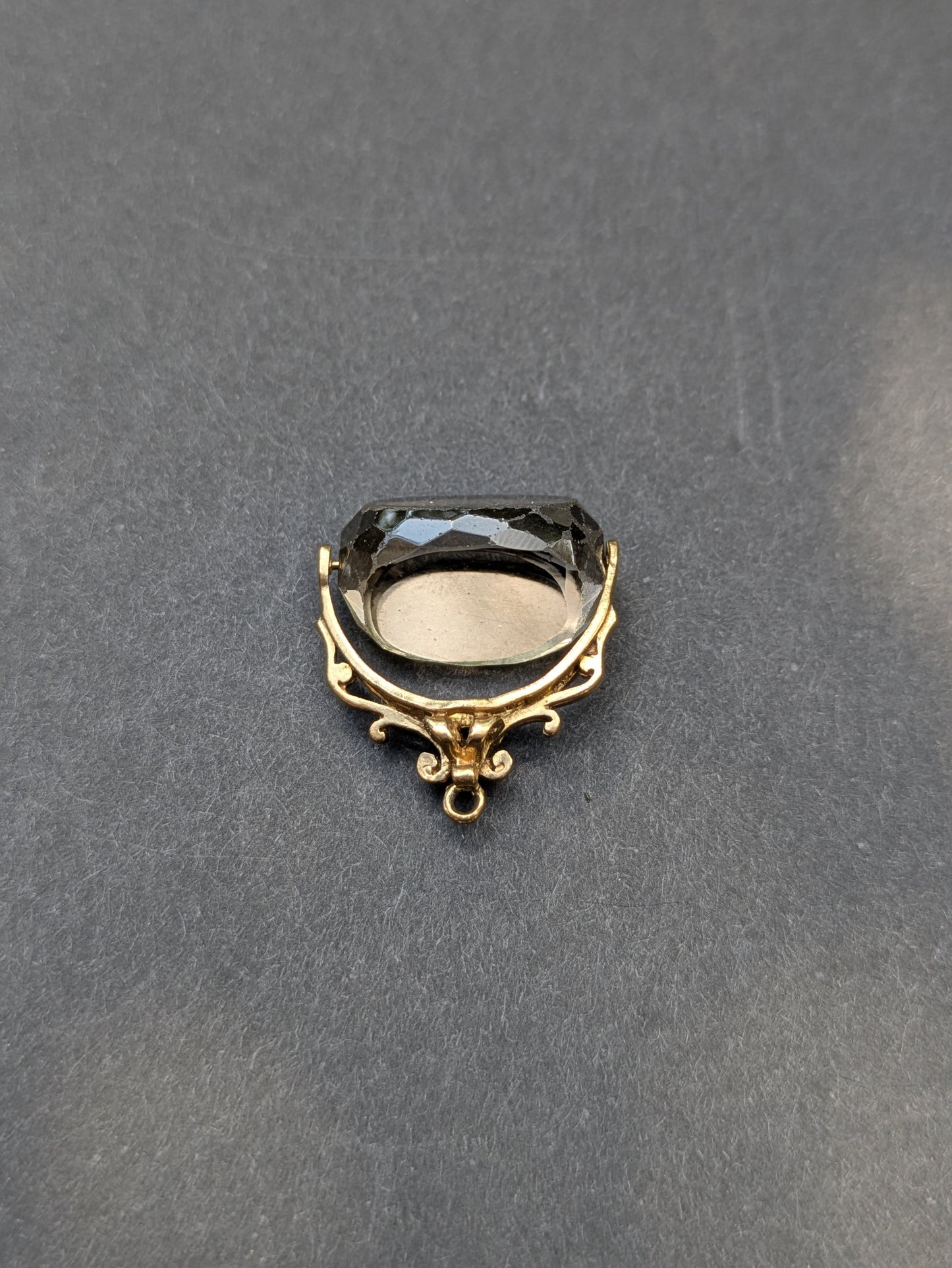 14kt Smokey Quartz Spinner Fob