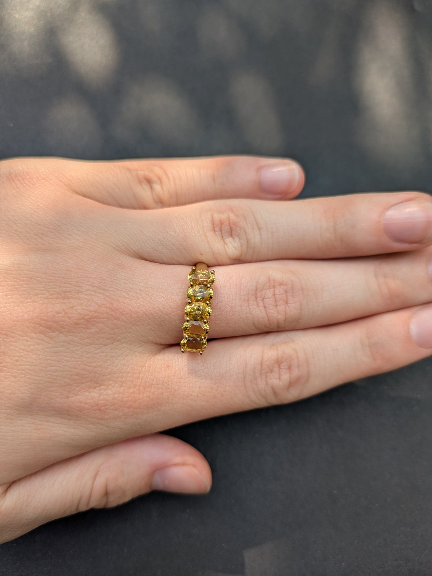 9k Oval Stone Citrine Ring