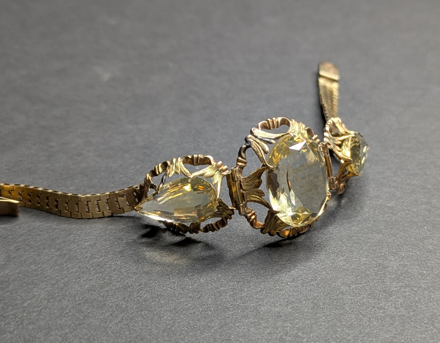 14kt Early 1900's Citrine Bracelet
