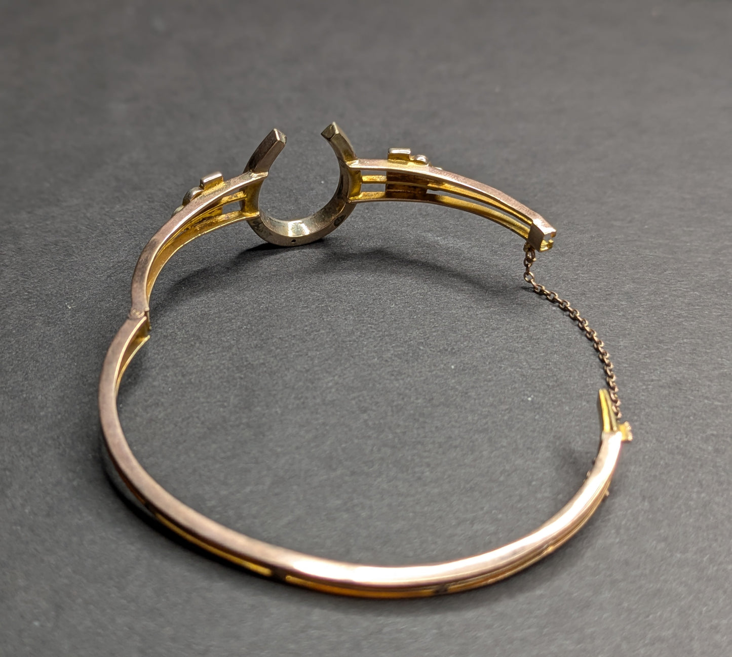 14kt Late 1800's Pearl Horseshoe Bracelet