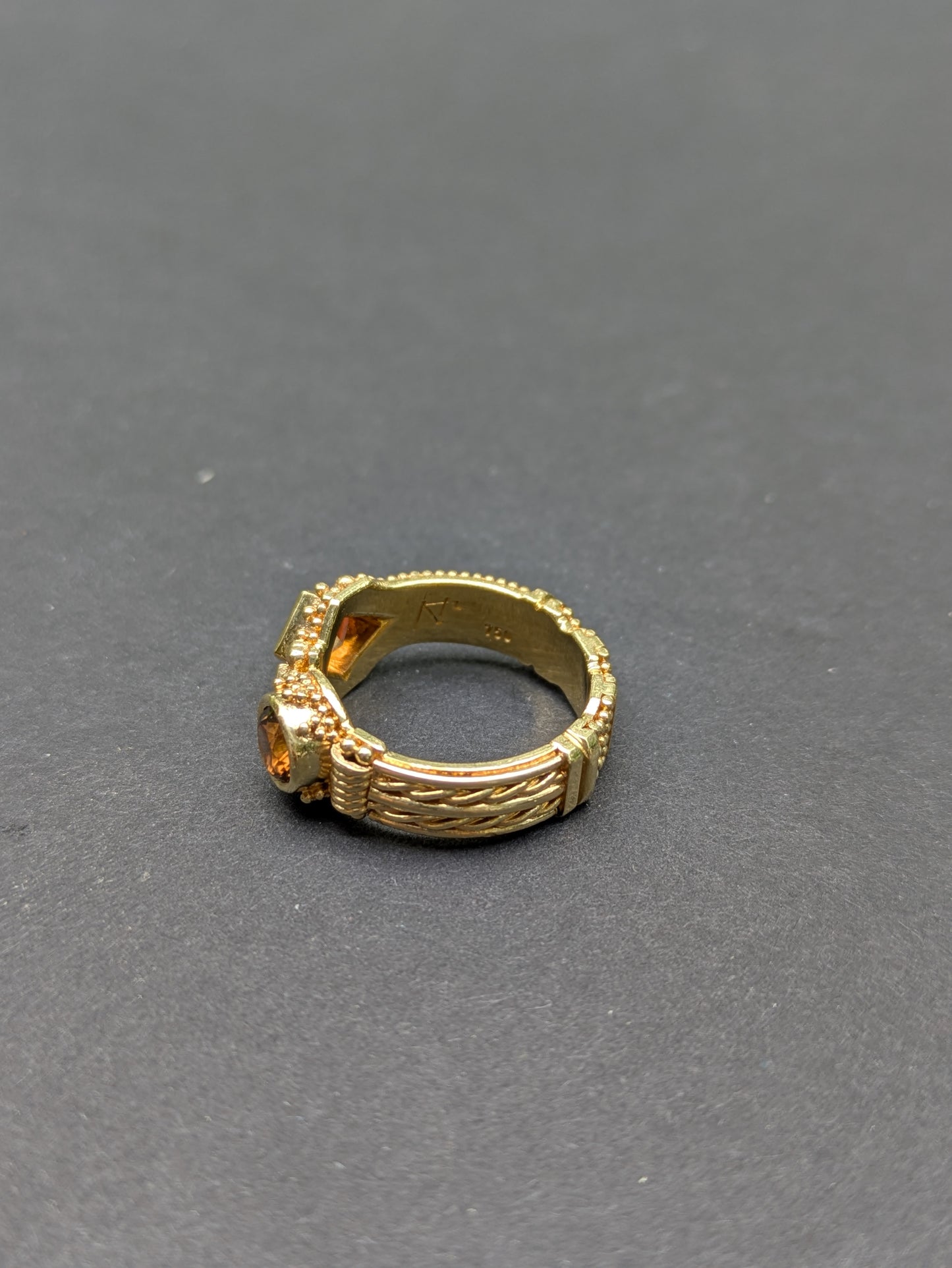 18kt Citrine and Quartz Ring