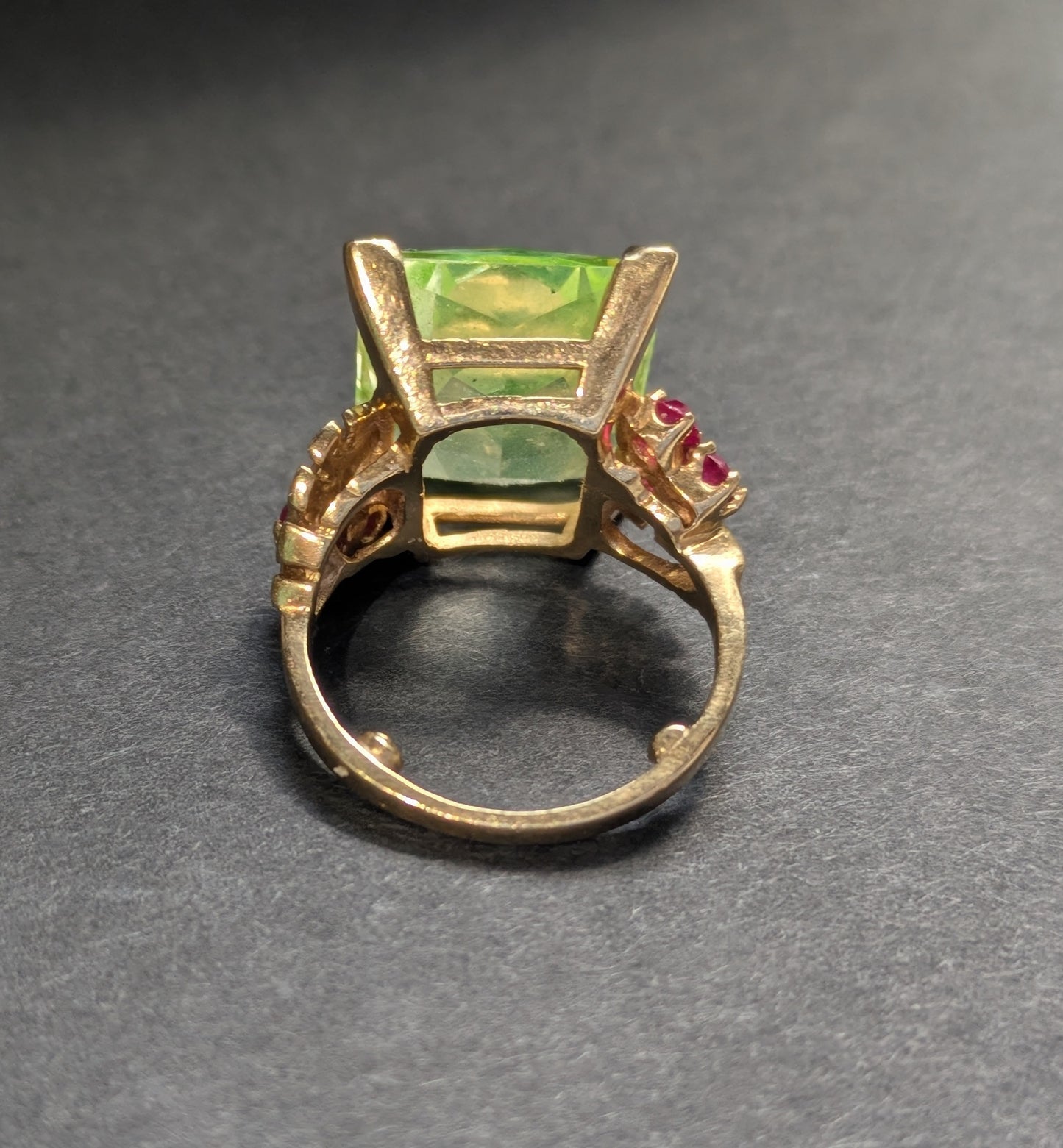 14kt 1950's Citrine and Ruby Ring
