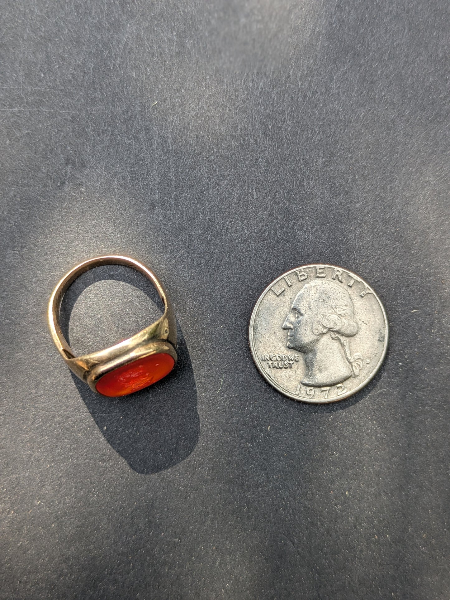 14kt Carved Carnelian Signet Ring