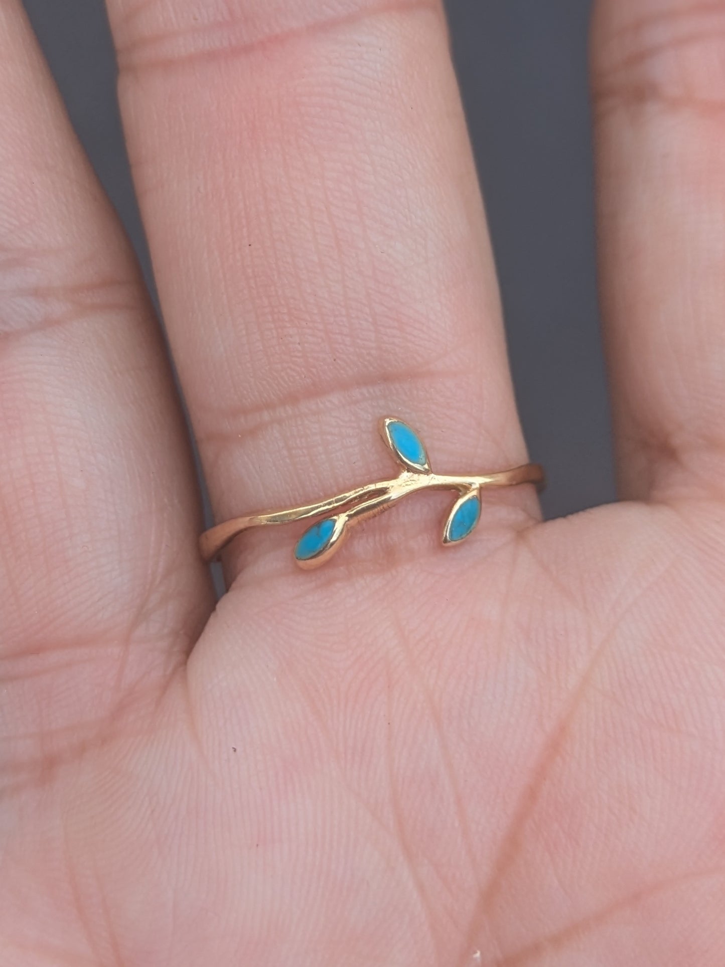 Liberty London Leaf Ring with Turquoise
