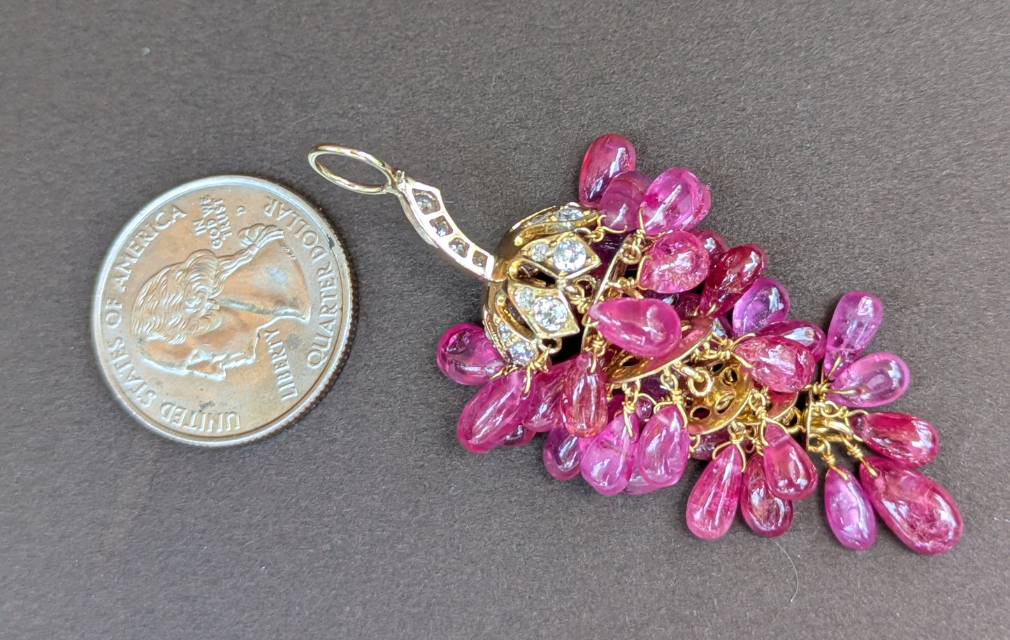 18kt Ruby & OEC Grape Pendant