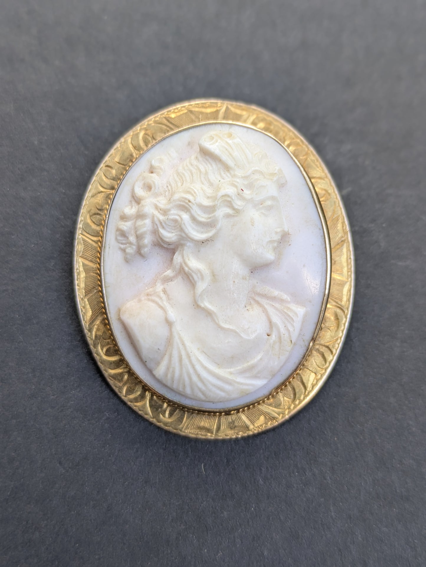 Angel Skin Coral Cameo Brooch