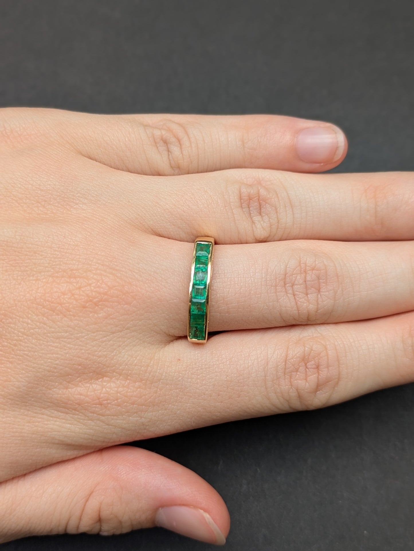 14kt French Cut Emerald Ring