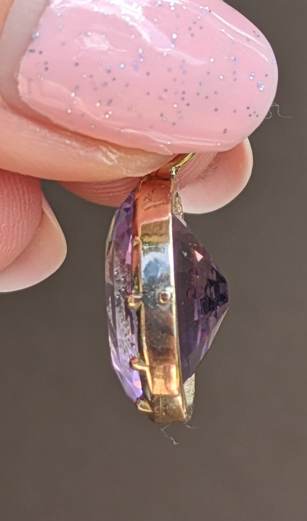 Early Victorian Set Amethyst Converted into Charm