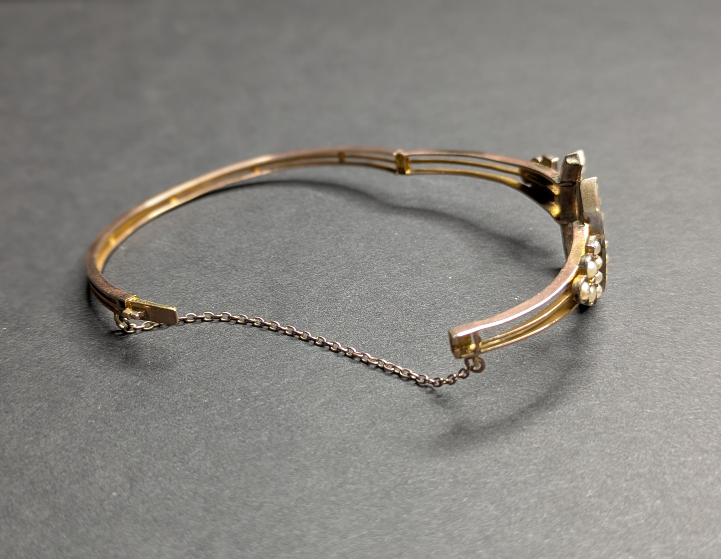 14kt Late 1800's Pearl Horseshoe Bracelet
